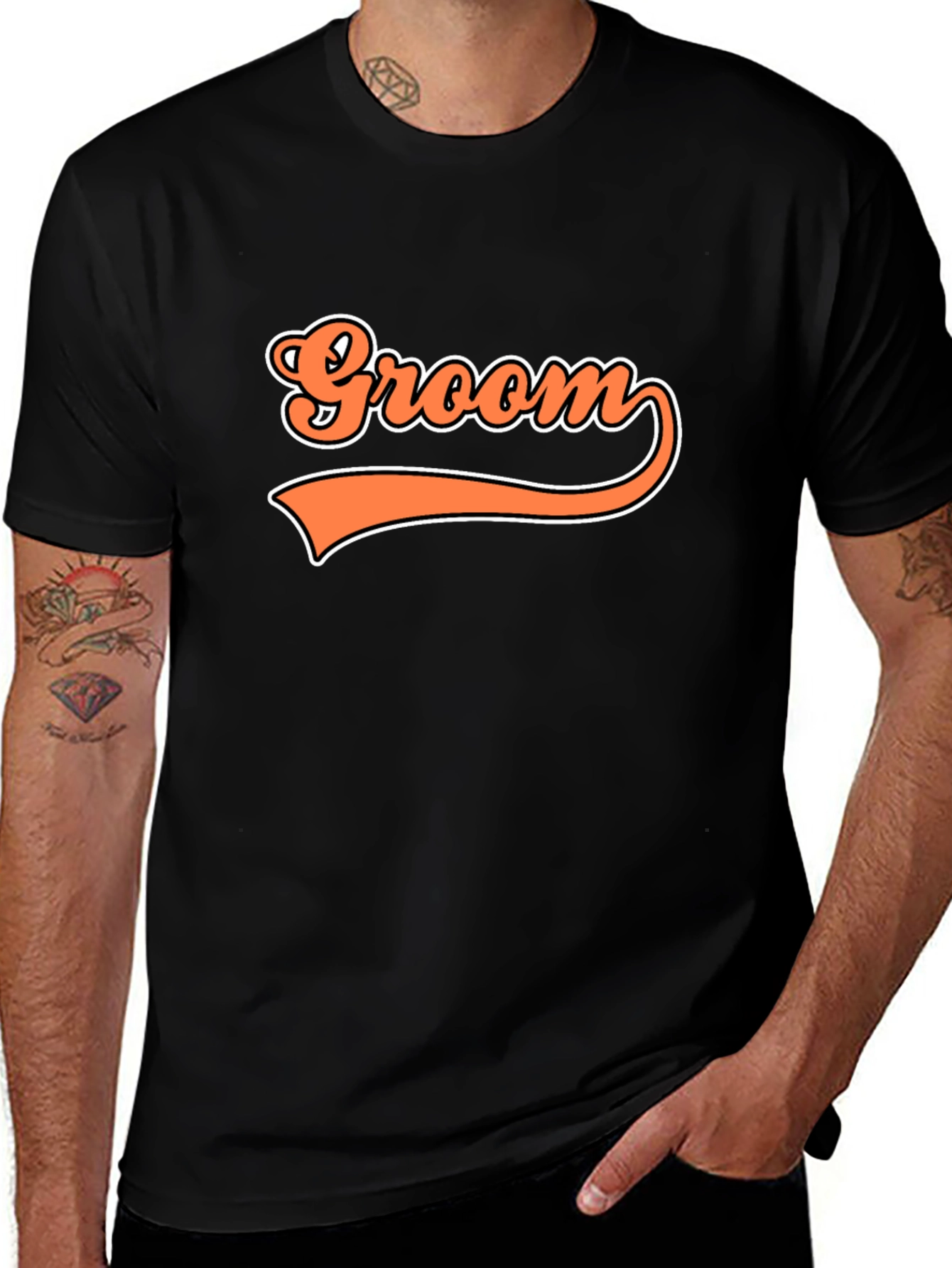 Groom Retro Graphic T-Shirt - Black