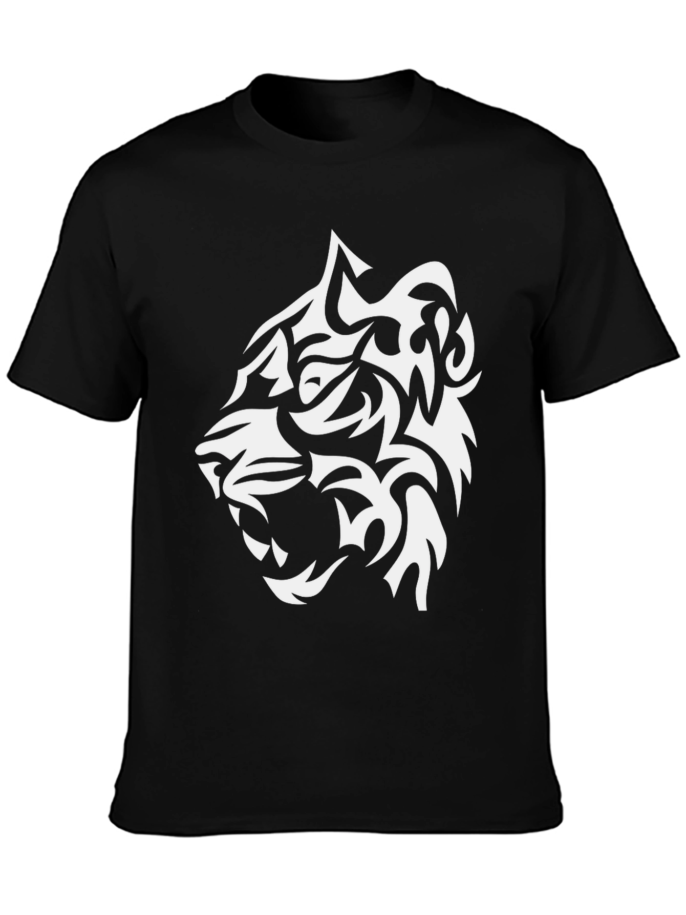 Tribal Tiger Graphic Black T-Shirt