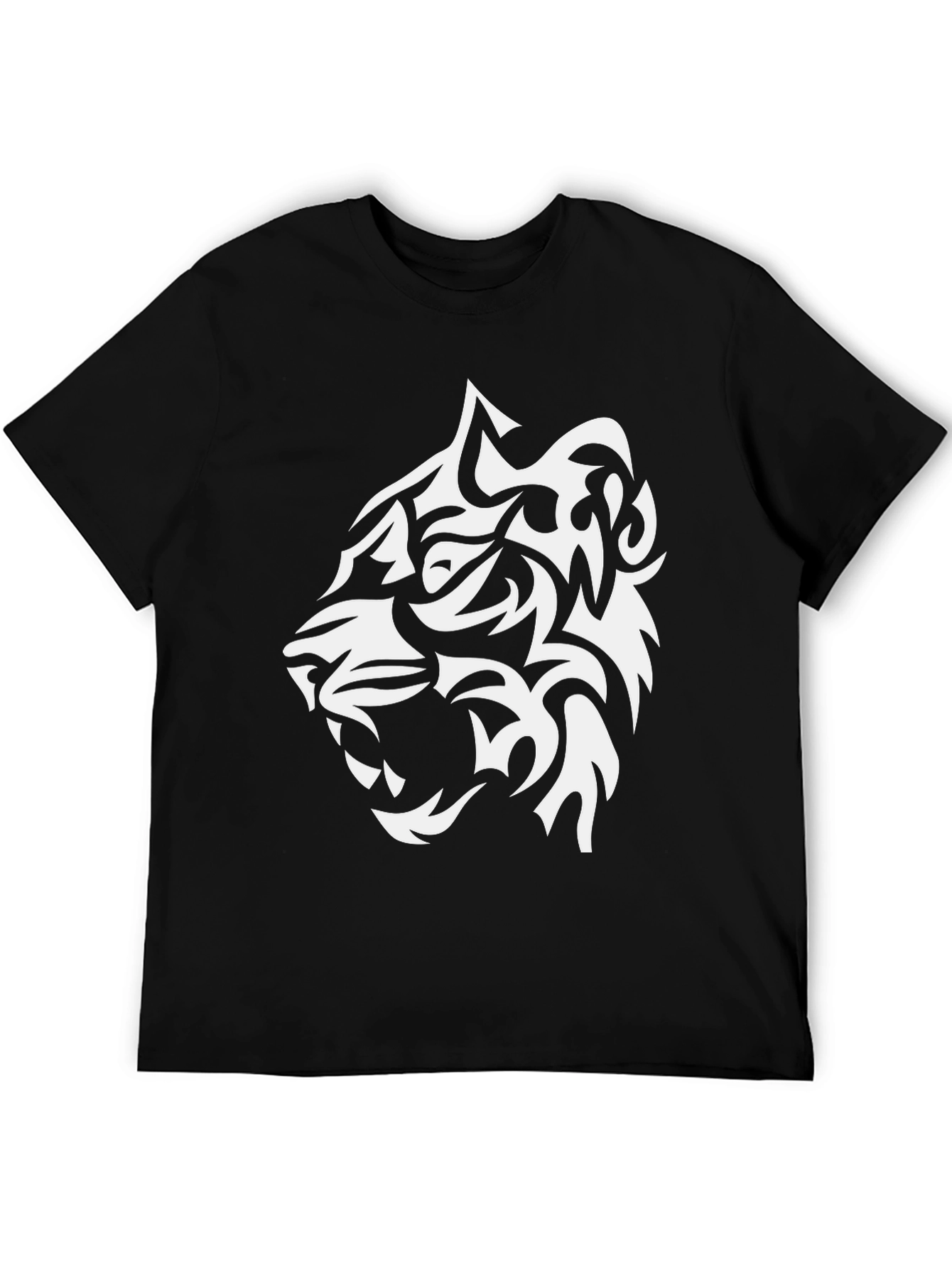 Tribal Tiger Graphic Black T-Shirt