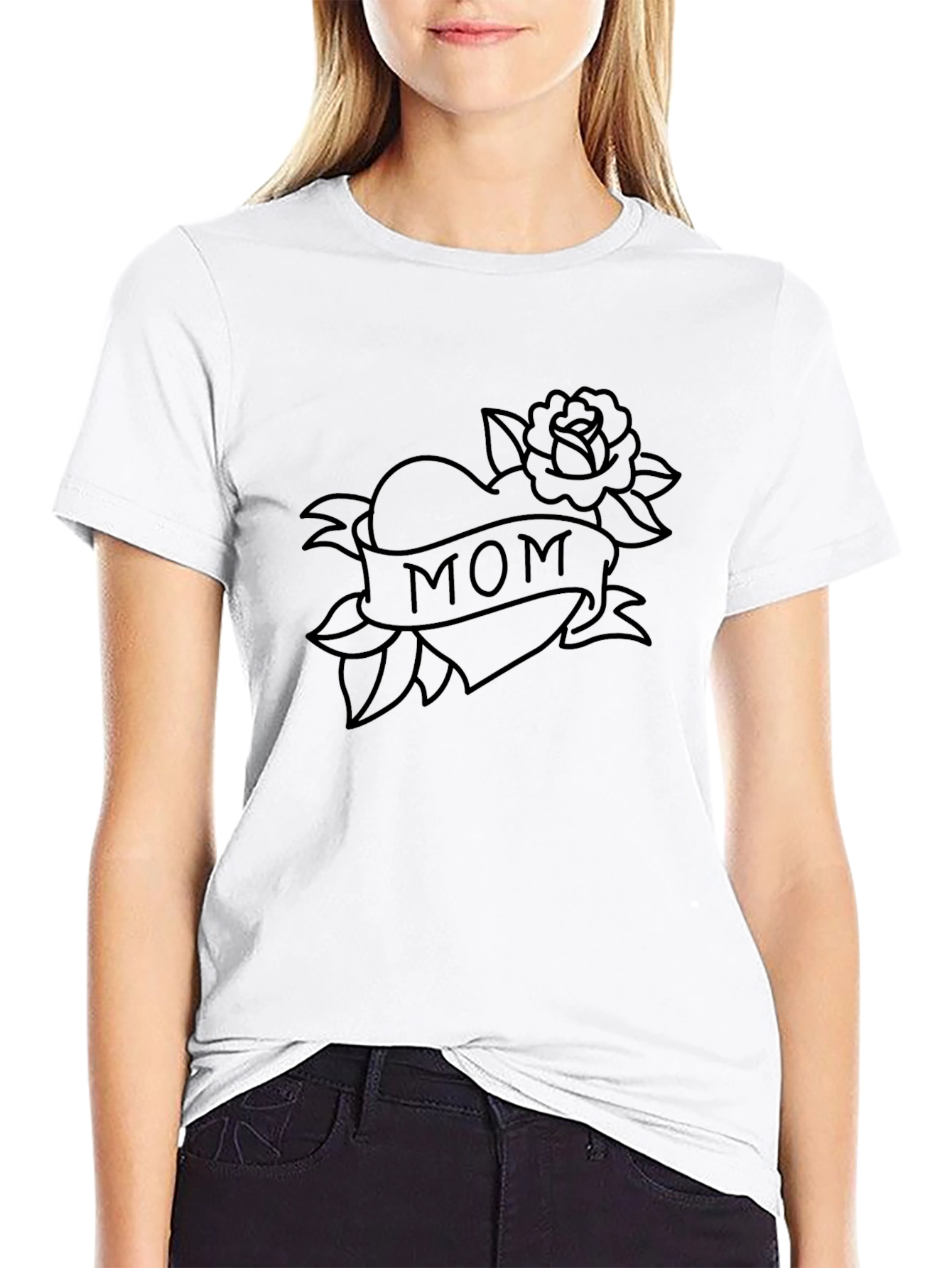 Mom Tattoo Graphic Tee - Classic Black T-Shirt