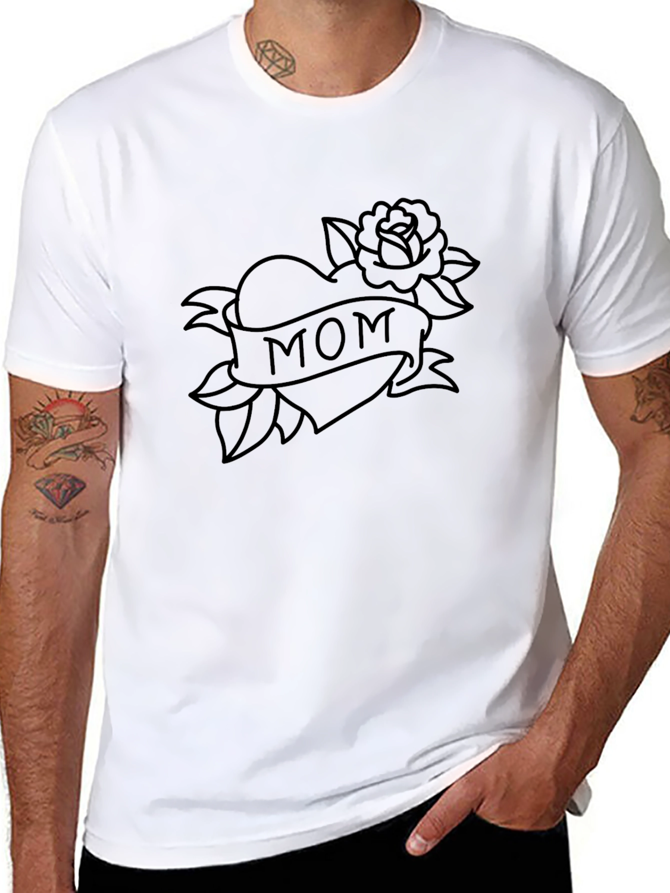 Mom Tattoo Graphic Tee - Classic Black T-Shirt