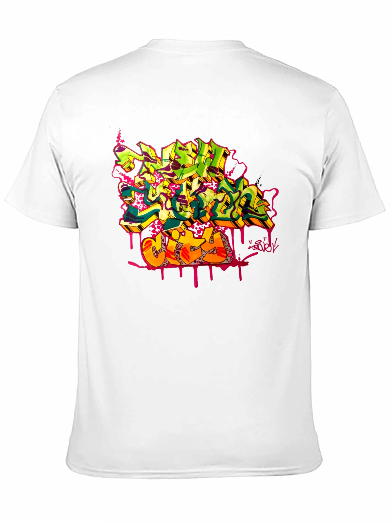 Graffiti City Graphic Print Black T-Shirt