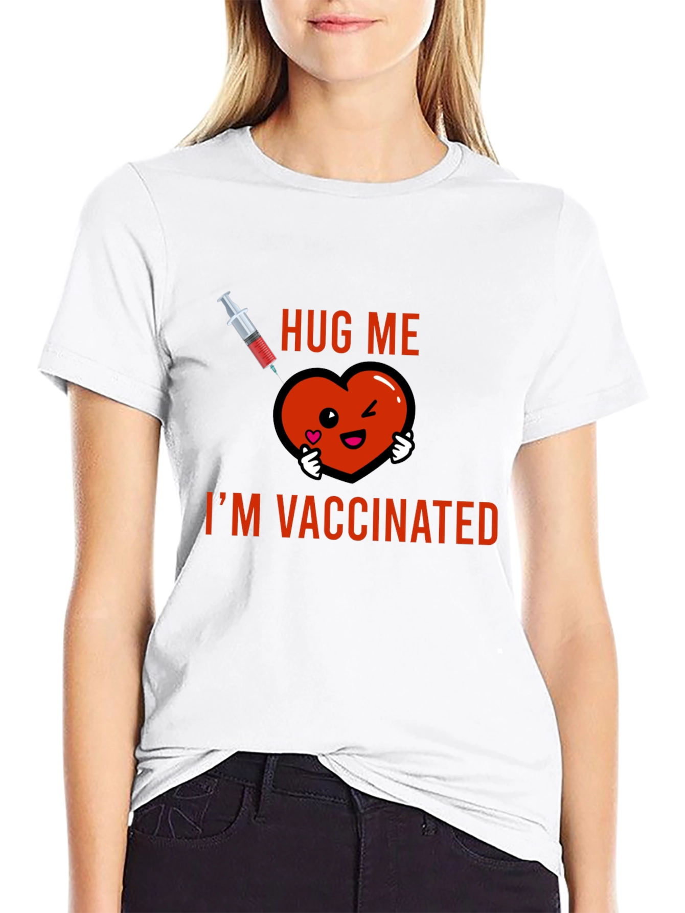 Hug Me Im Vaccinated Graphic Tee