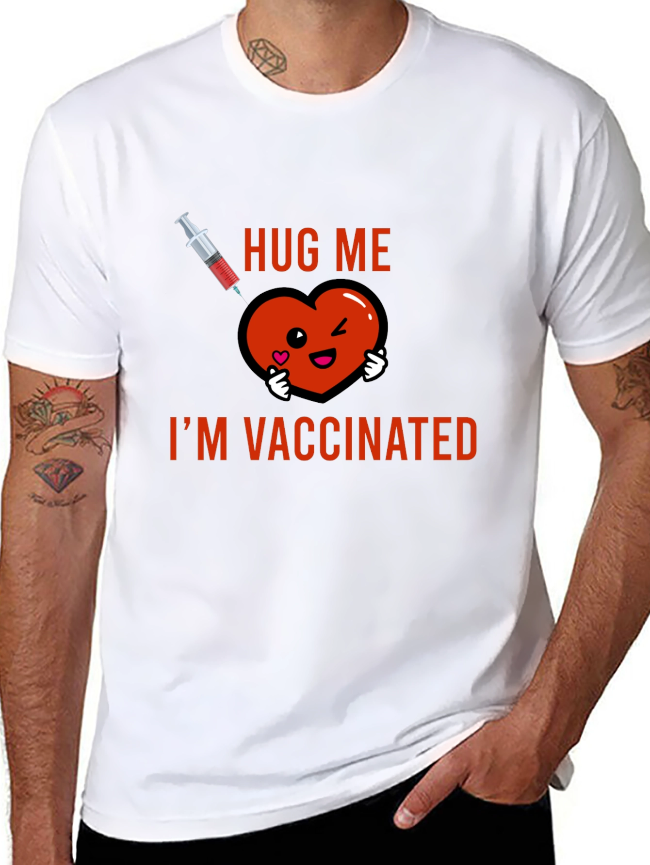 Hug Me Im Vaccinated Graphic Tee