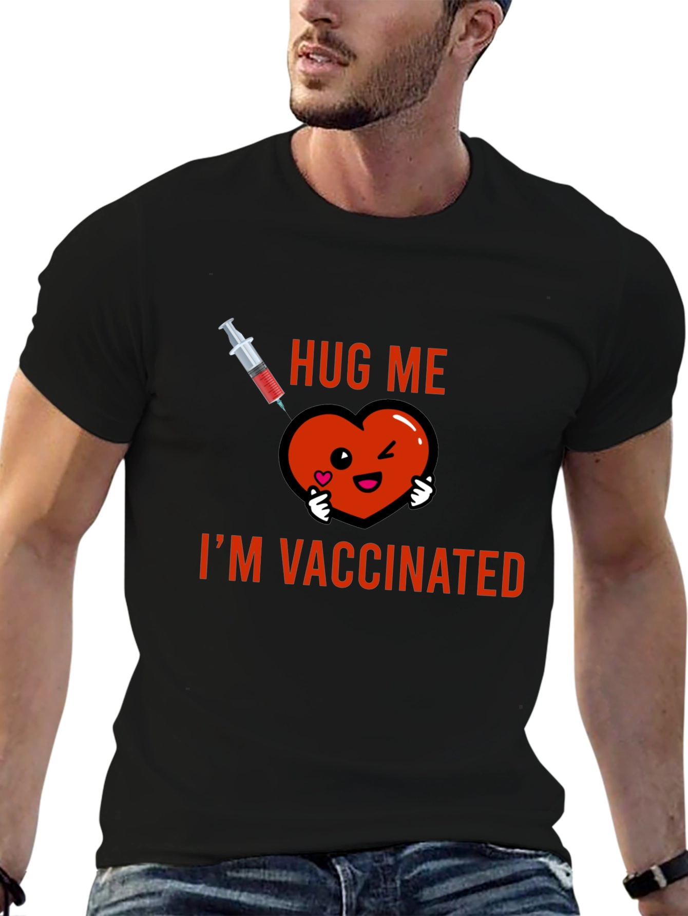 Hug Me Im Vaccinated Graphic Tee