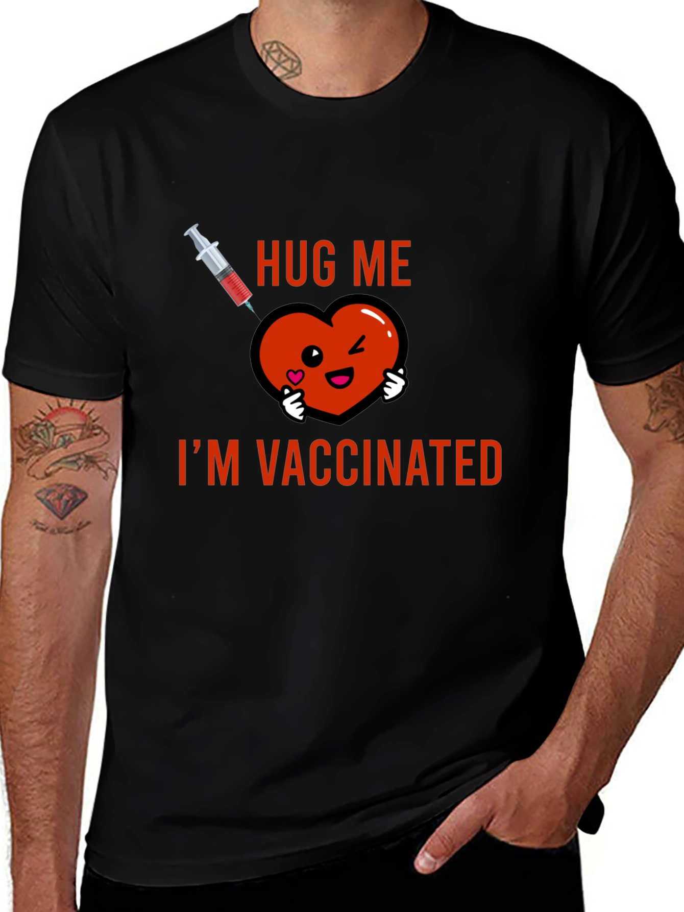 Hug Me Im Vaccinated Graphic Tee