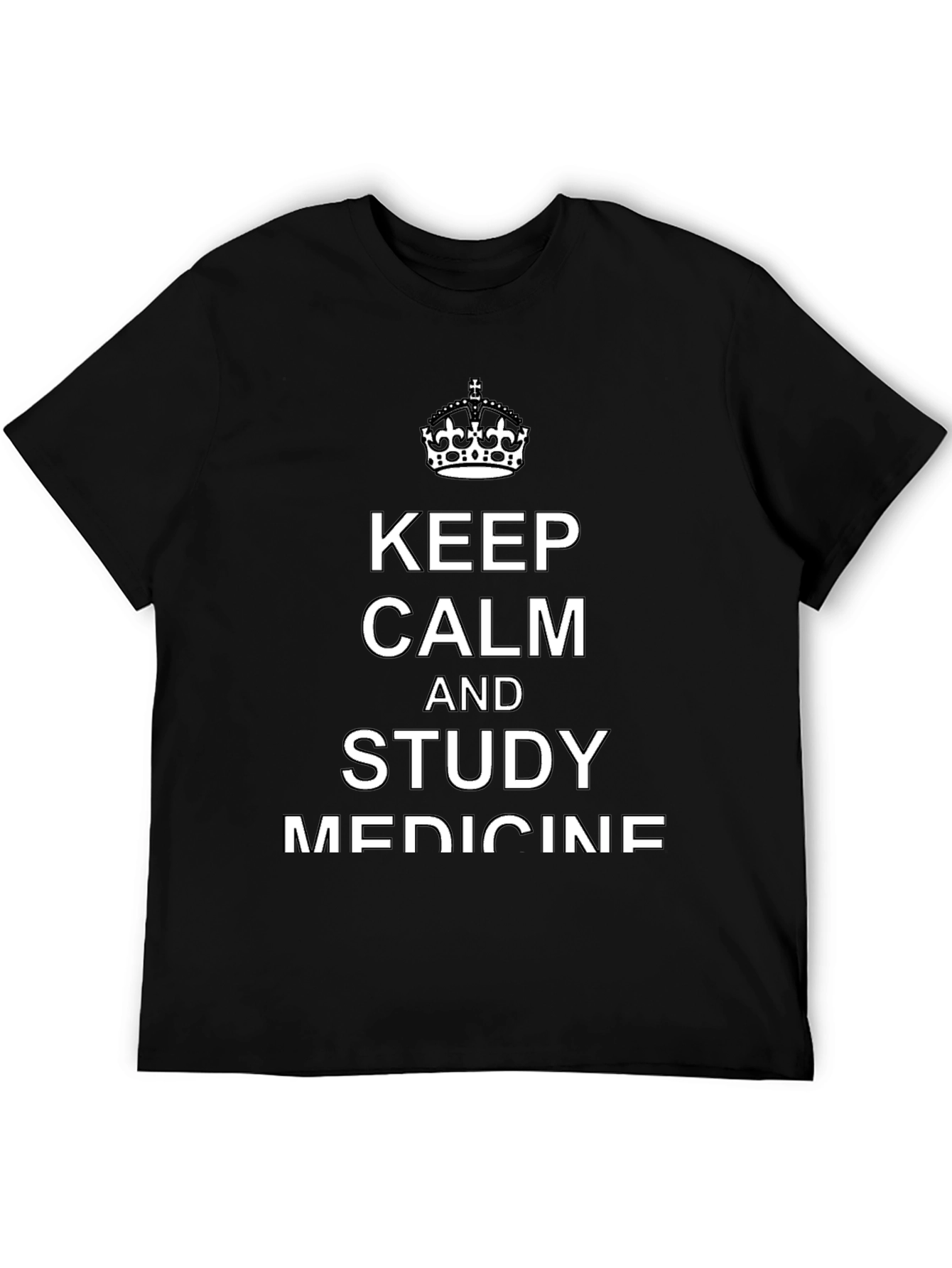 Keep Calm and Study Medicine Black T-Shirt