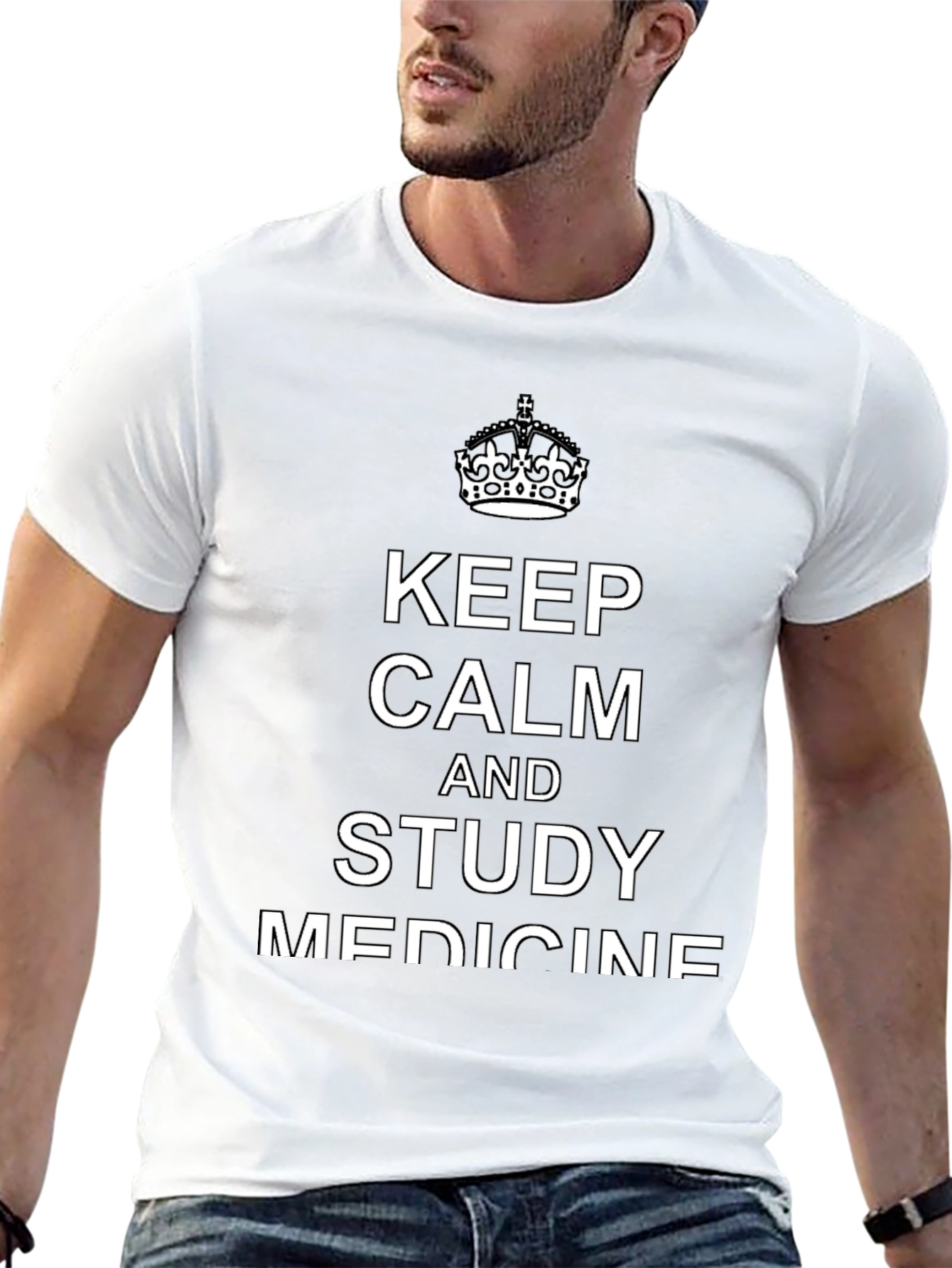 Keep Calm and Study Medicine Black T-Shirt