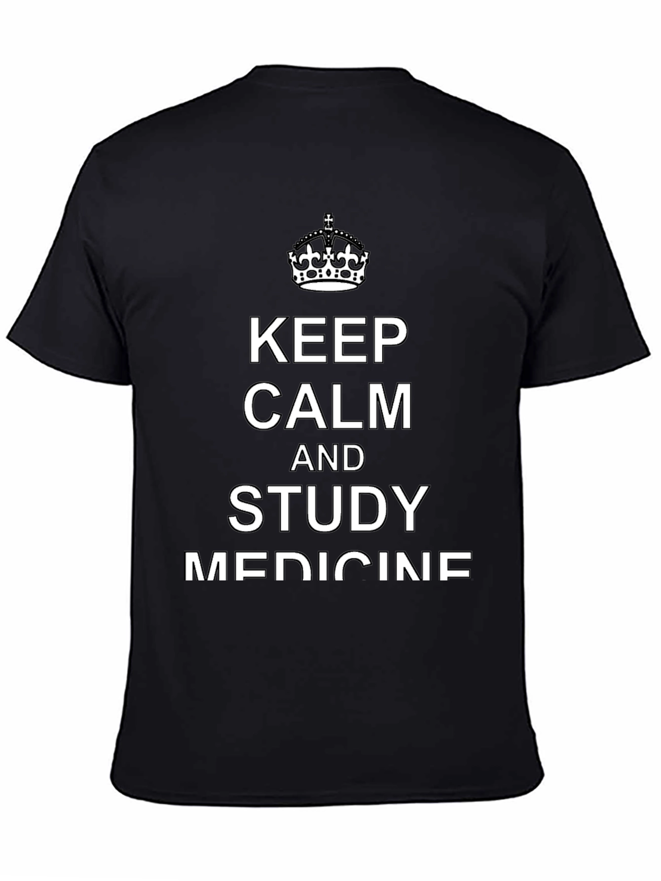 Keep Calm and Study Medicine Black T-Shirt