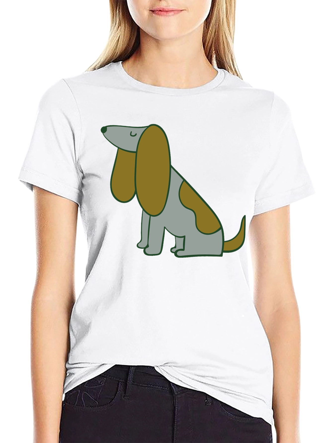 Cute Cartoon Dog Graphic T-Shirt