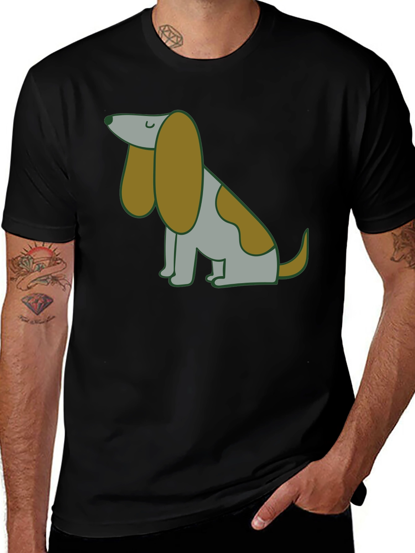 Cute Cartoon Dog Graphic T-Shirt