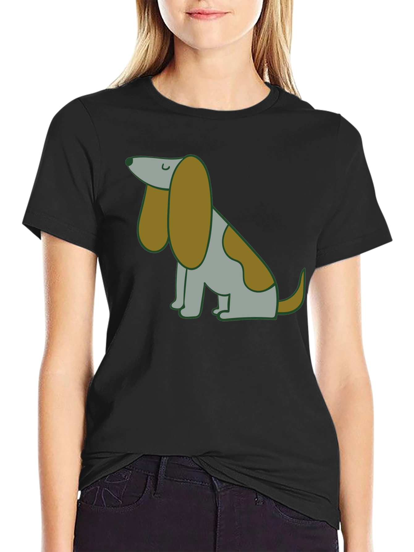 Cute Cartoon Dog Graphic T-Shirt