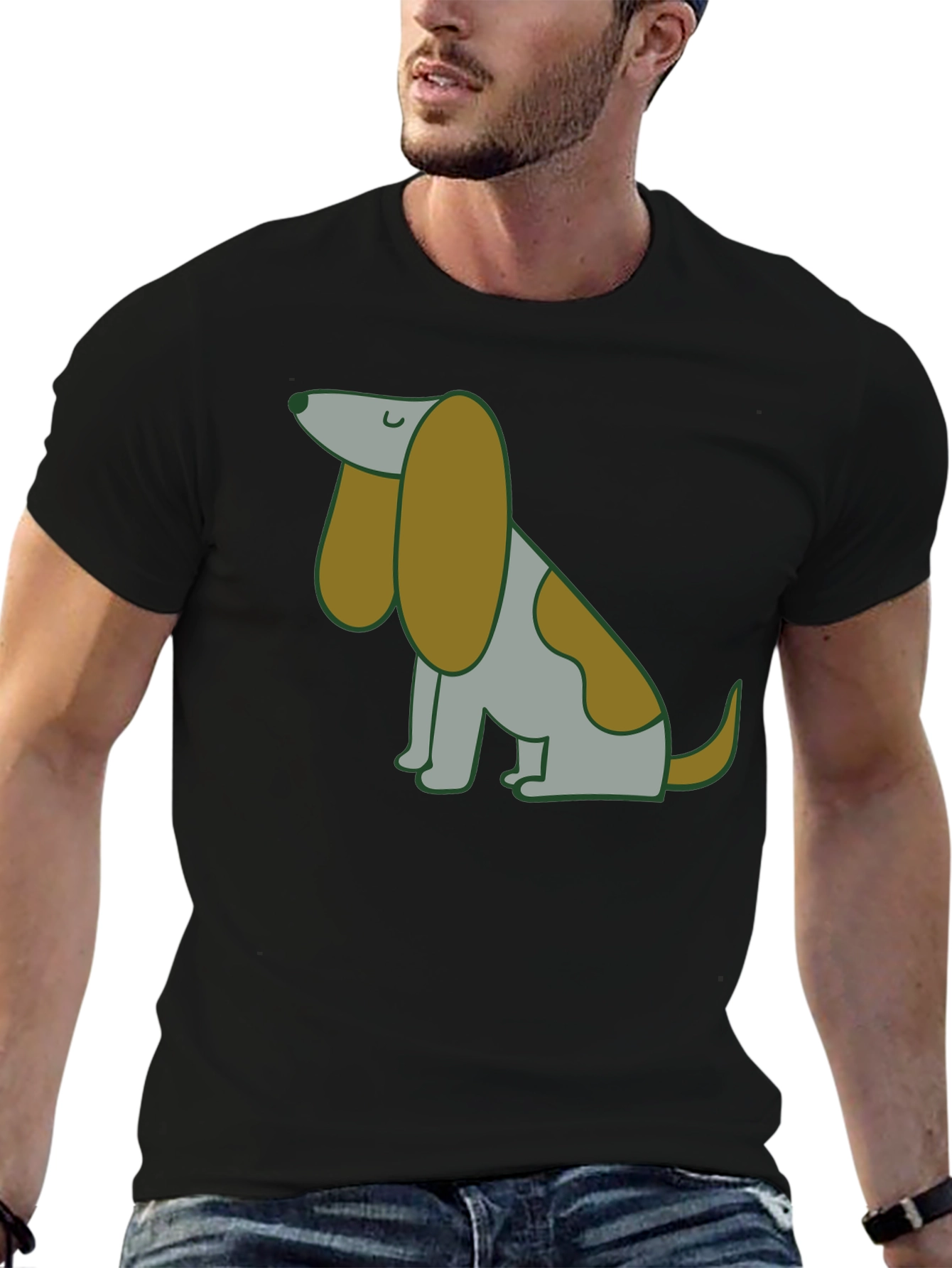 Cute Cartoon Dog Graphic T-Shirt