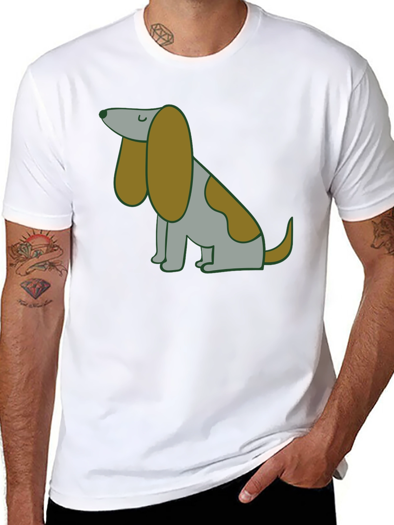 Cute Cartoon Dog Graphic T-Shirt