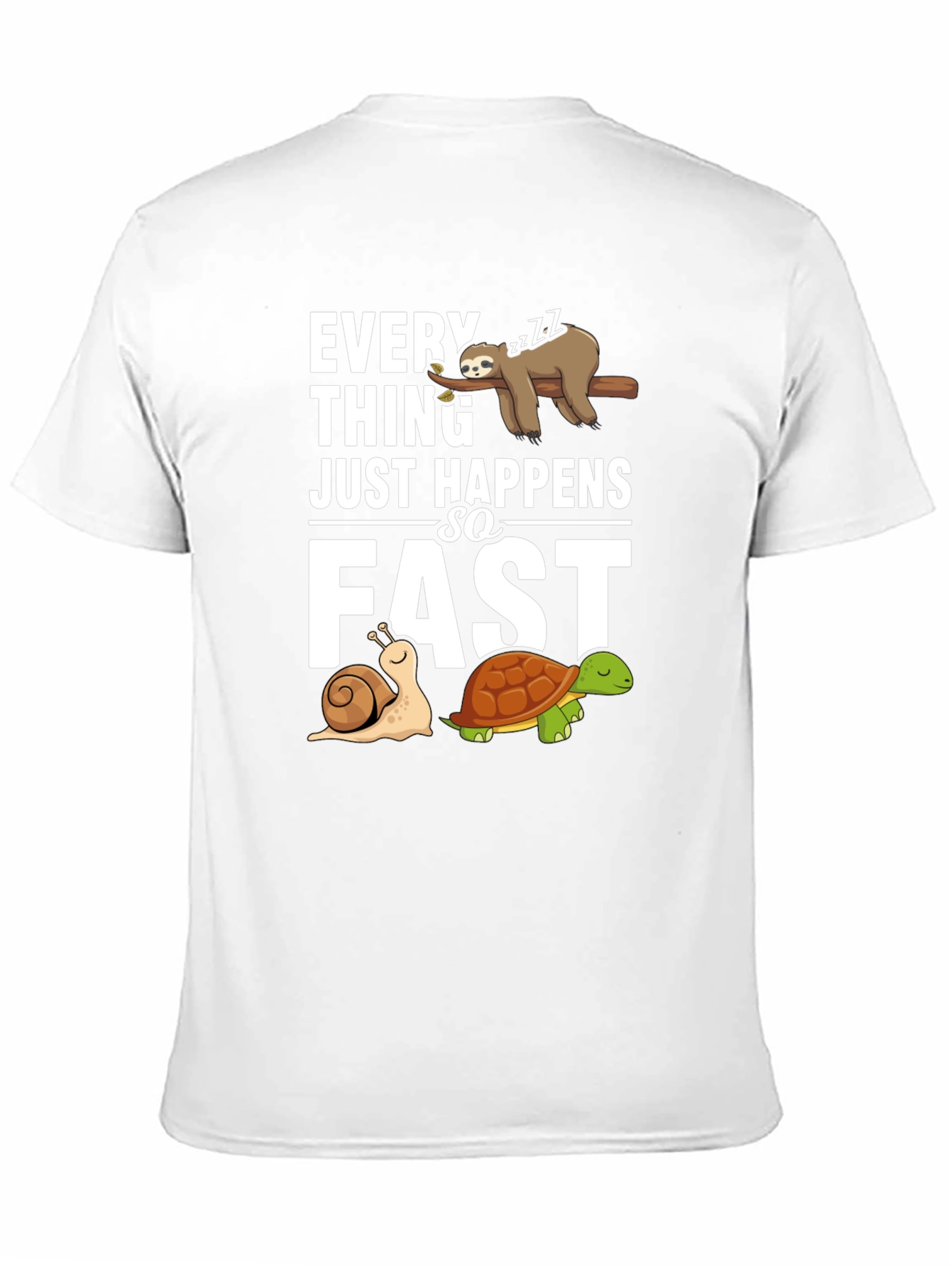 Funny Sloth Snail and Turtle Graphic T-Shirt