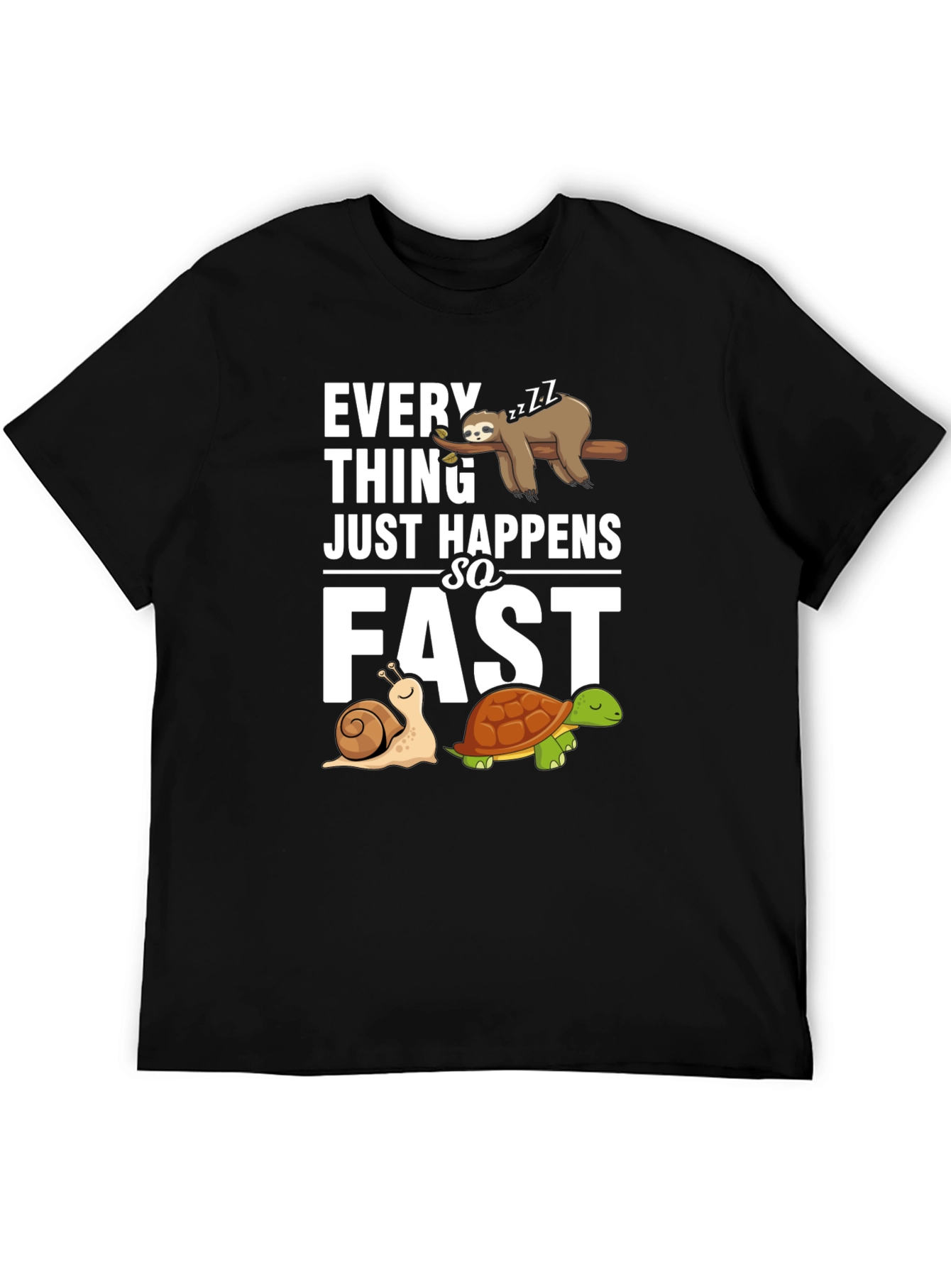 Funny Sloth Snail and Turtle Graphic T-Shirt