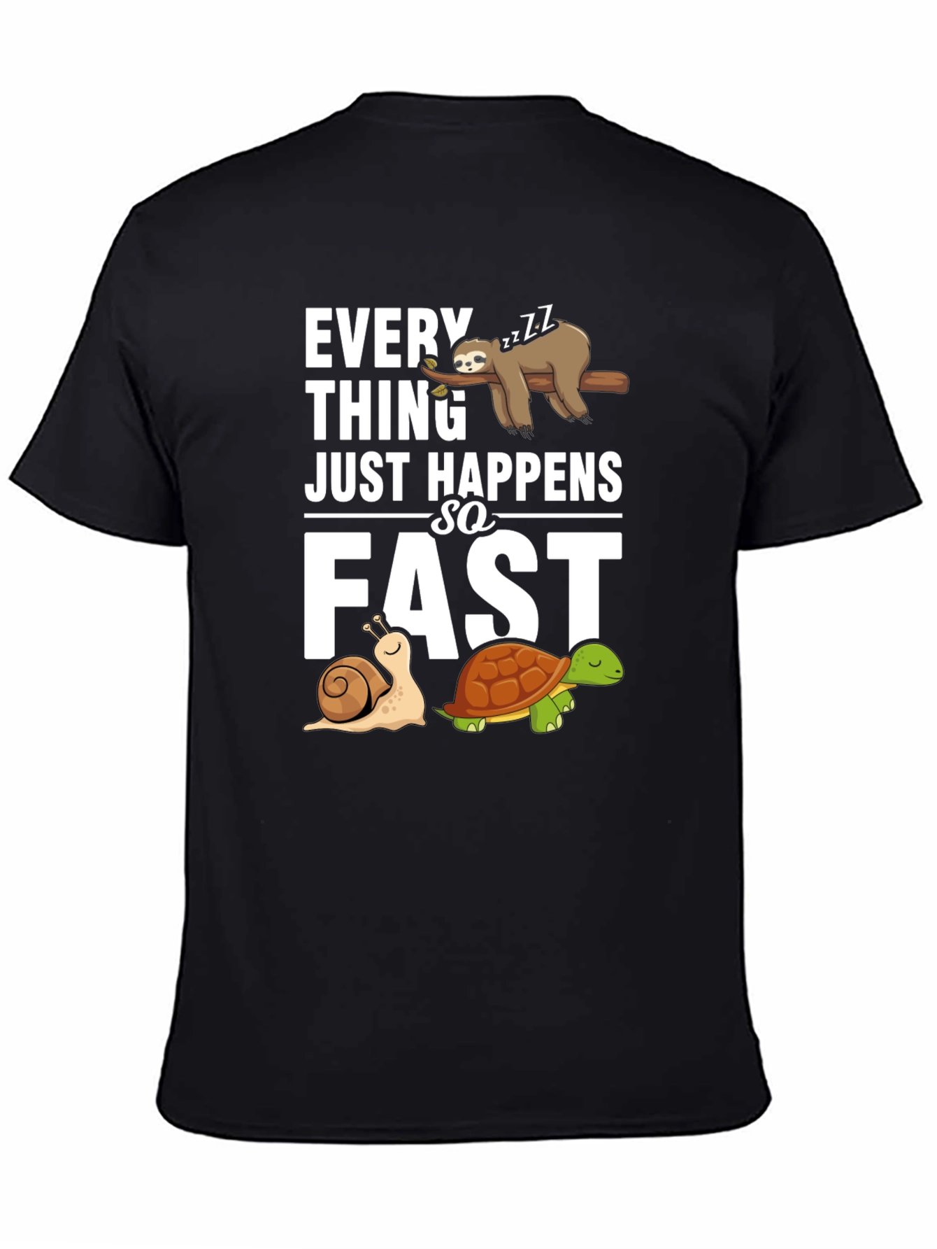 Funny Sloth Snail and Turtle Graphic T-Shirt