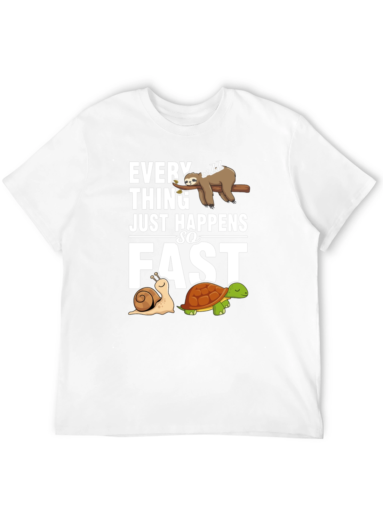 Funny Sloth Snail and Turtle Graphic T-Shirt