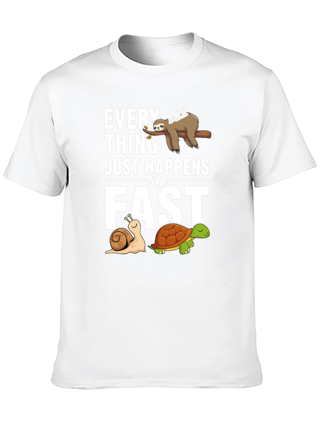 Funny Sloth Snail and Turtle Graphic T-Shirt