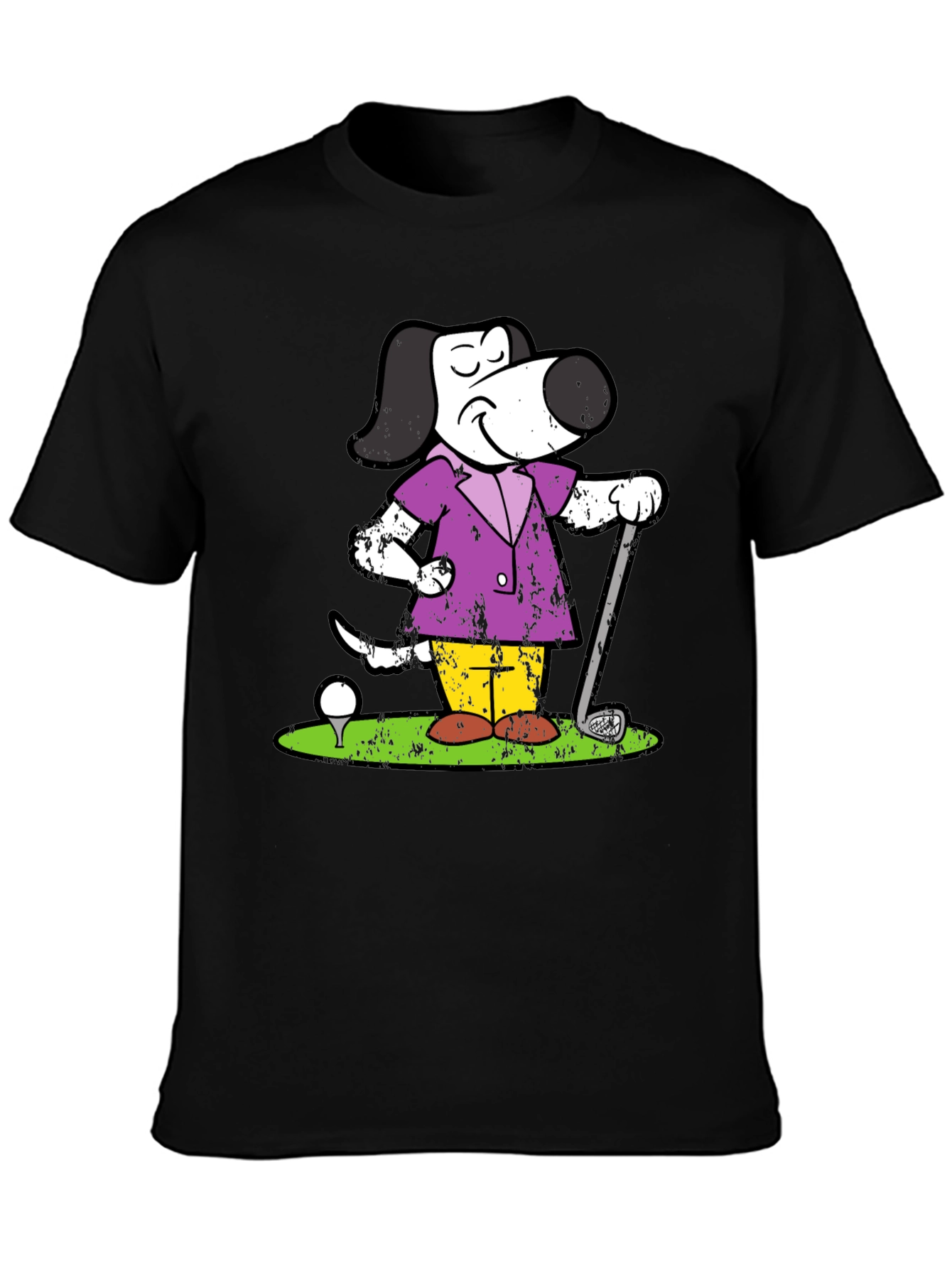 Cartoon Dog Golf T-Shirt