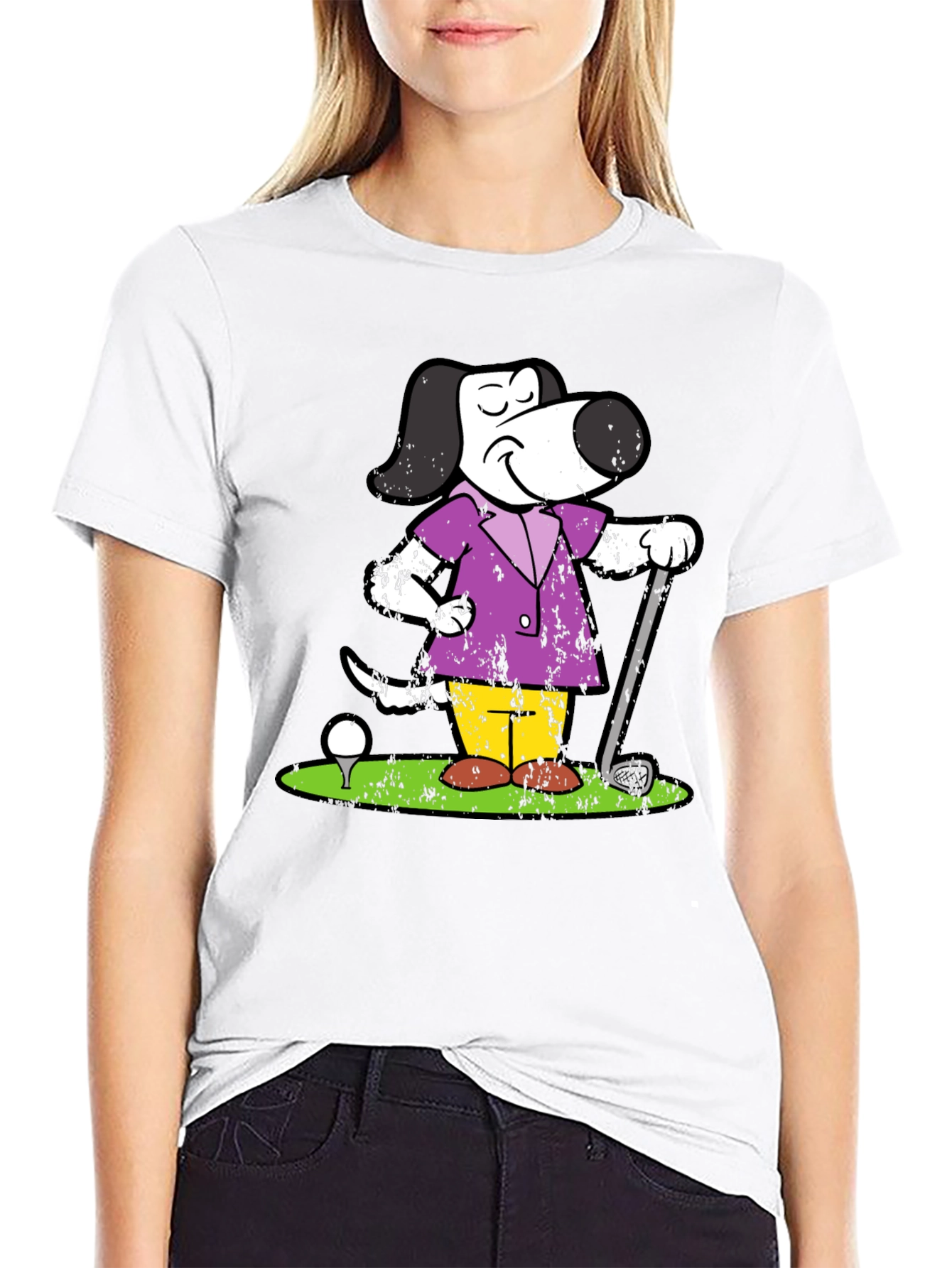 Cartoon Dog Golf T-Shirt