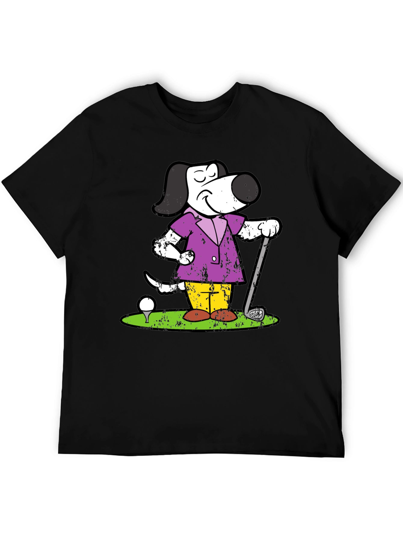 Cartoon Dog Golf T-Shirt