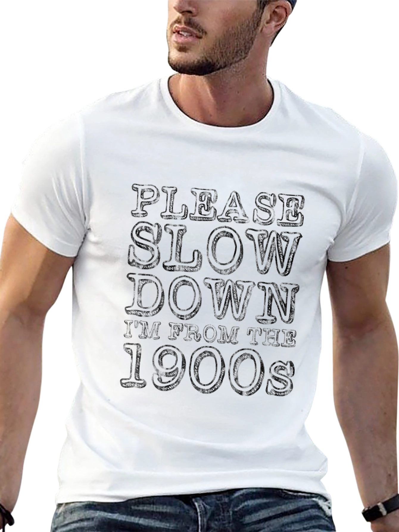 Funny Retro Please Slow Down Graphic Tee