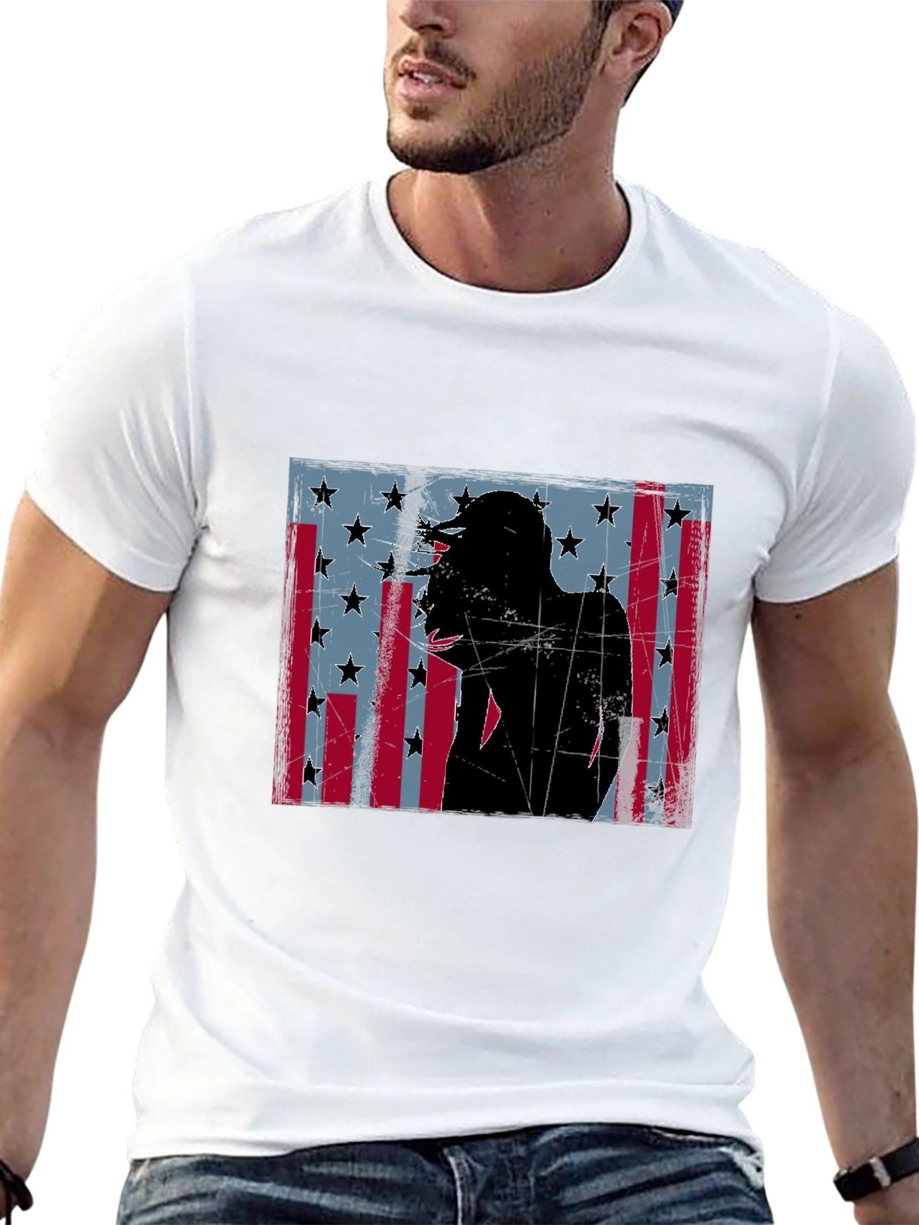 American Flag Silhouette Graphic Tee