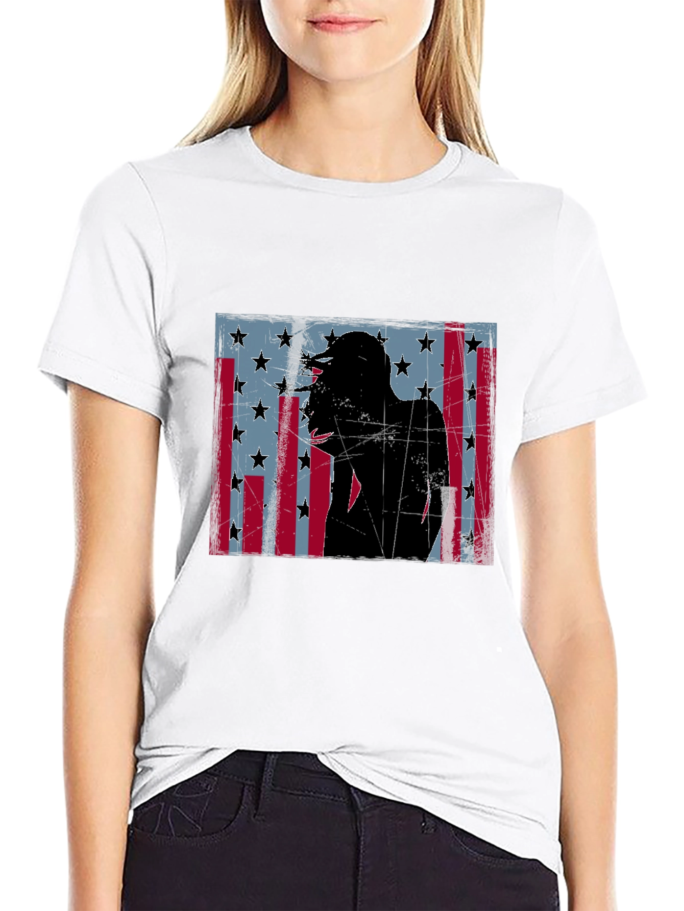 American Flag Silhouette Graphic Tee