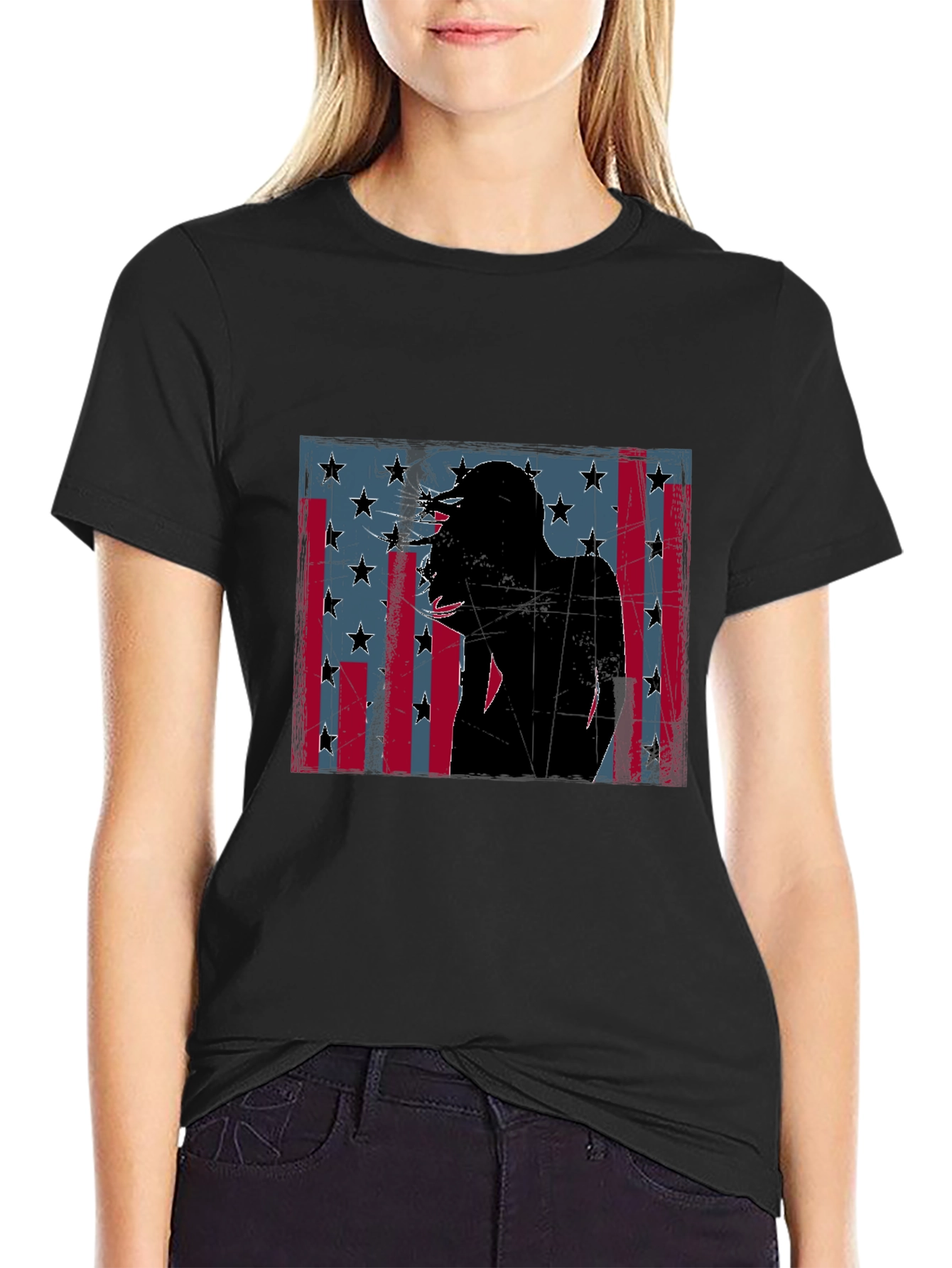 American Flag Silhouette Graphic Tee