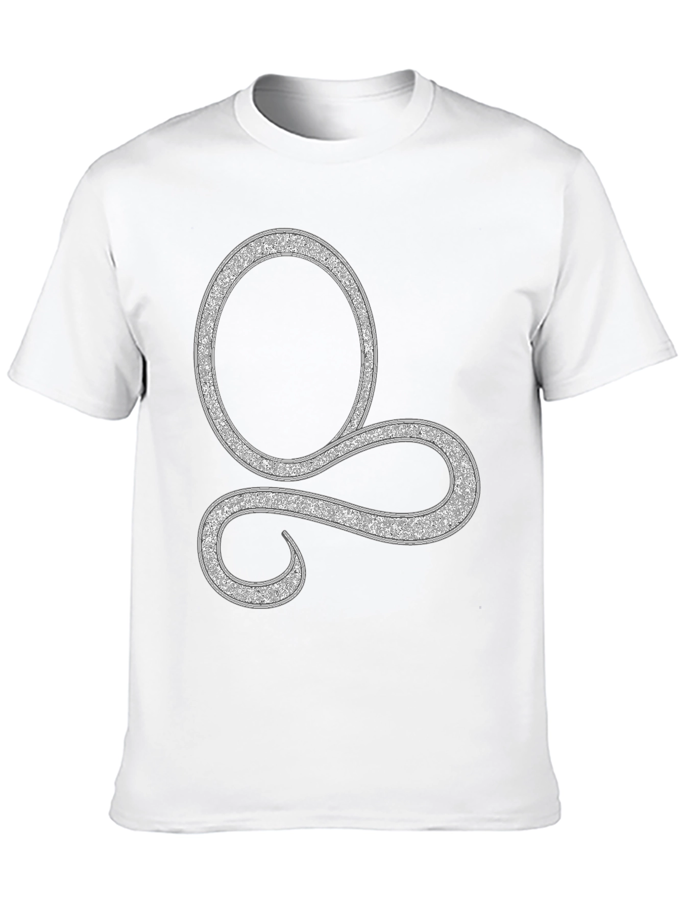 Black T-Shirt with Glittering Silver Symbol