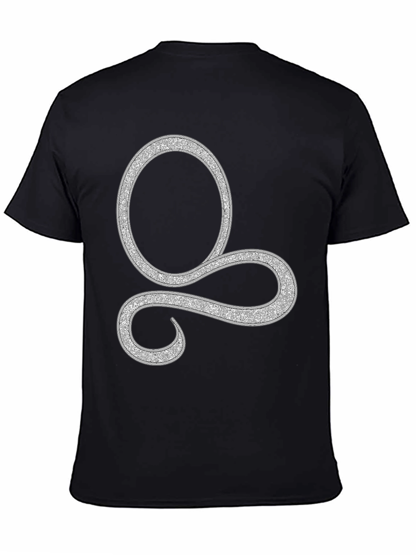 Black T-Shirt with Glittering Silver Symbol