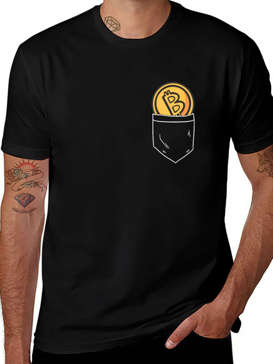 Bitcoin Pocket Print T-Shirt - Crypto Tee