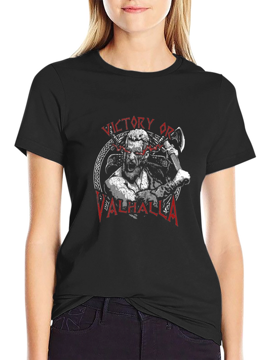 Viking Warrior Graphic T-Shirt - Victory or Valhalla Tee