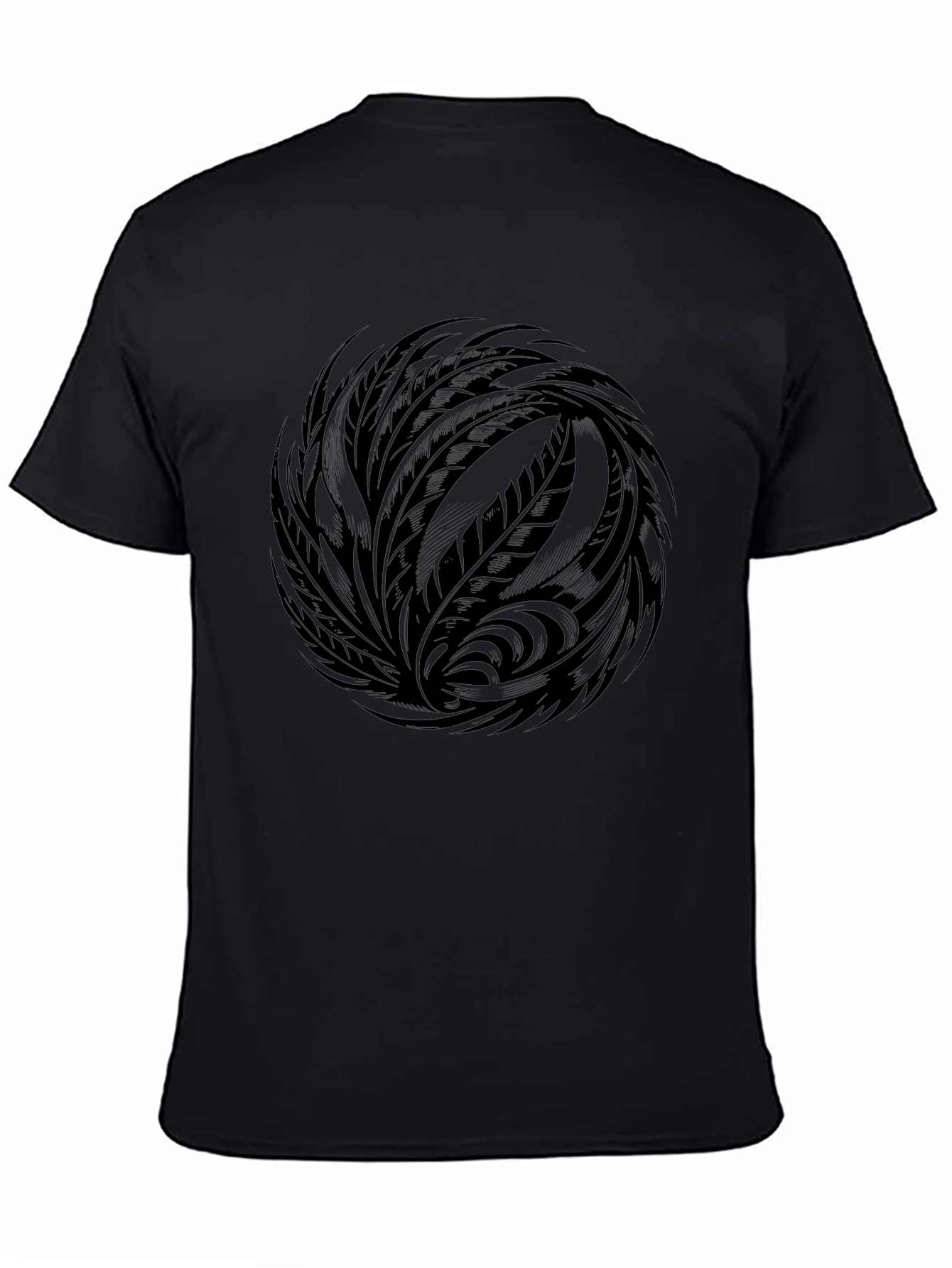 Tribal Circle Graphic Black T-Shirt