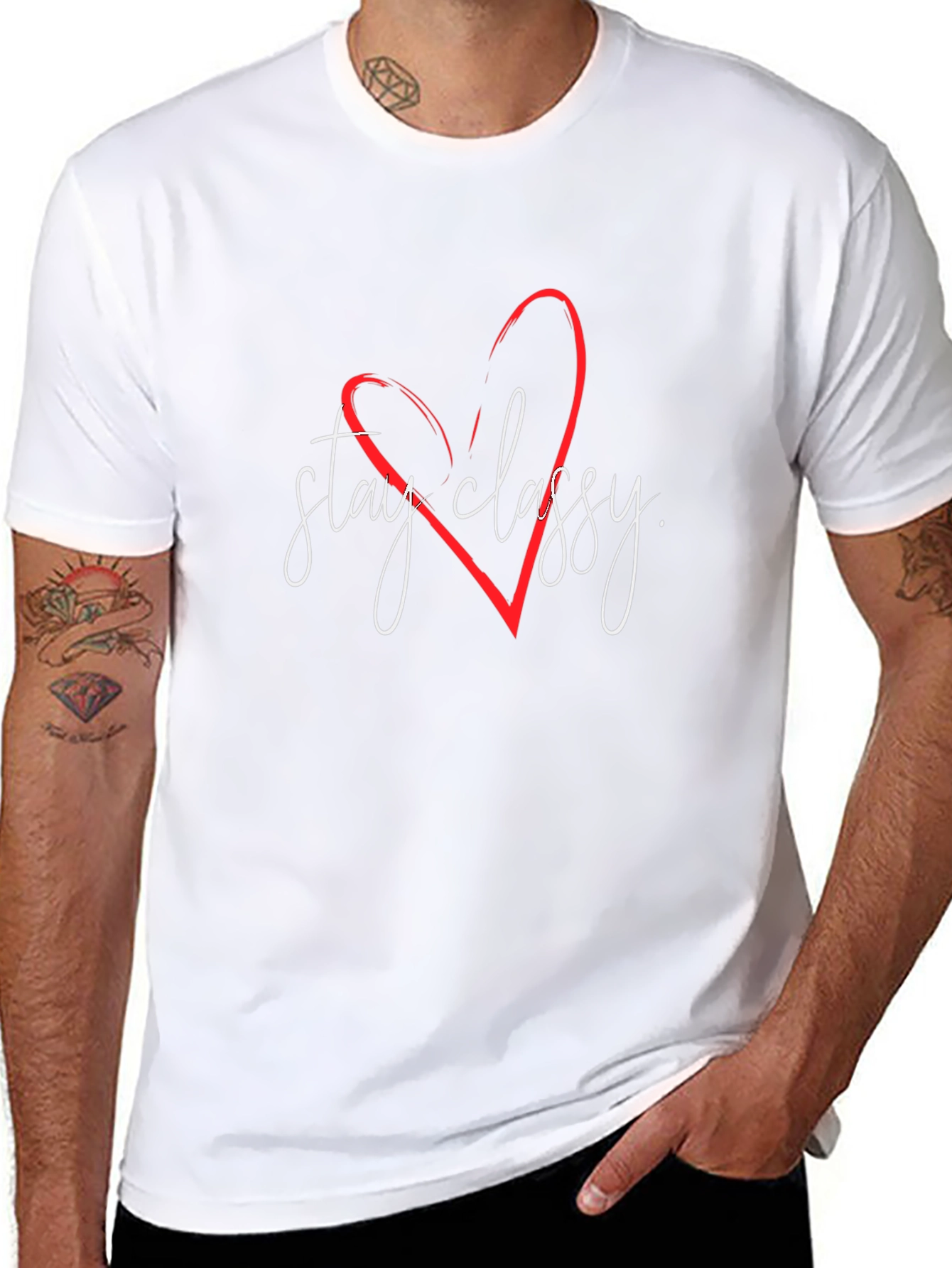 Stay Classy T-Shirt - Stylish Heart Design