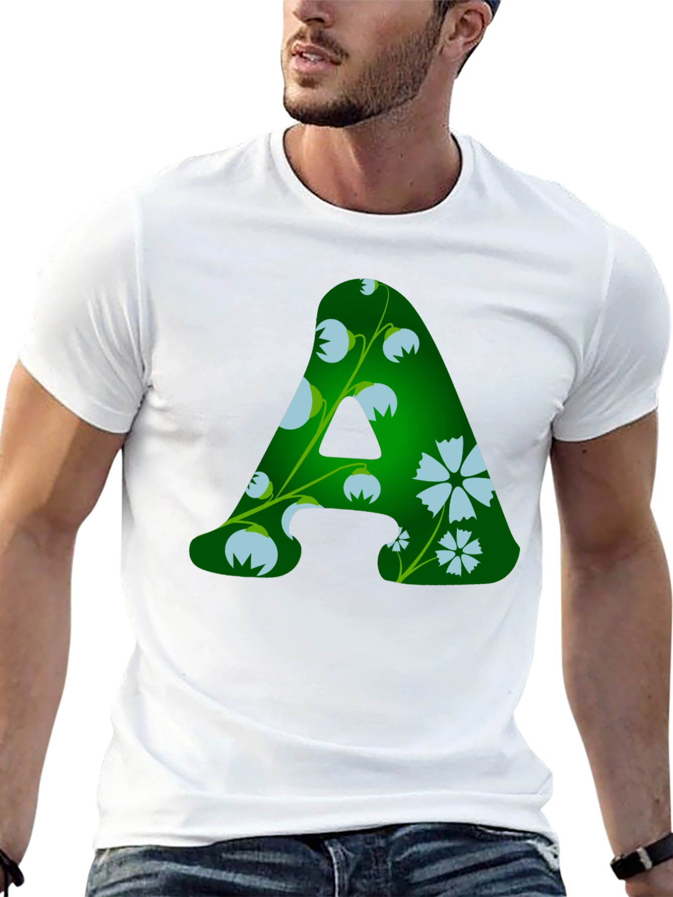 Floral A Initial T-Shirt - Personalized Style