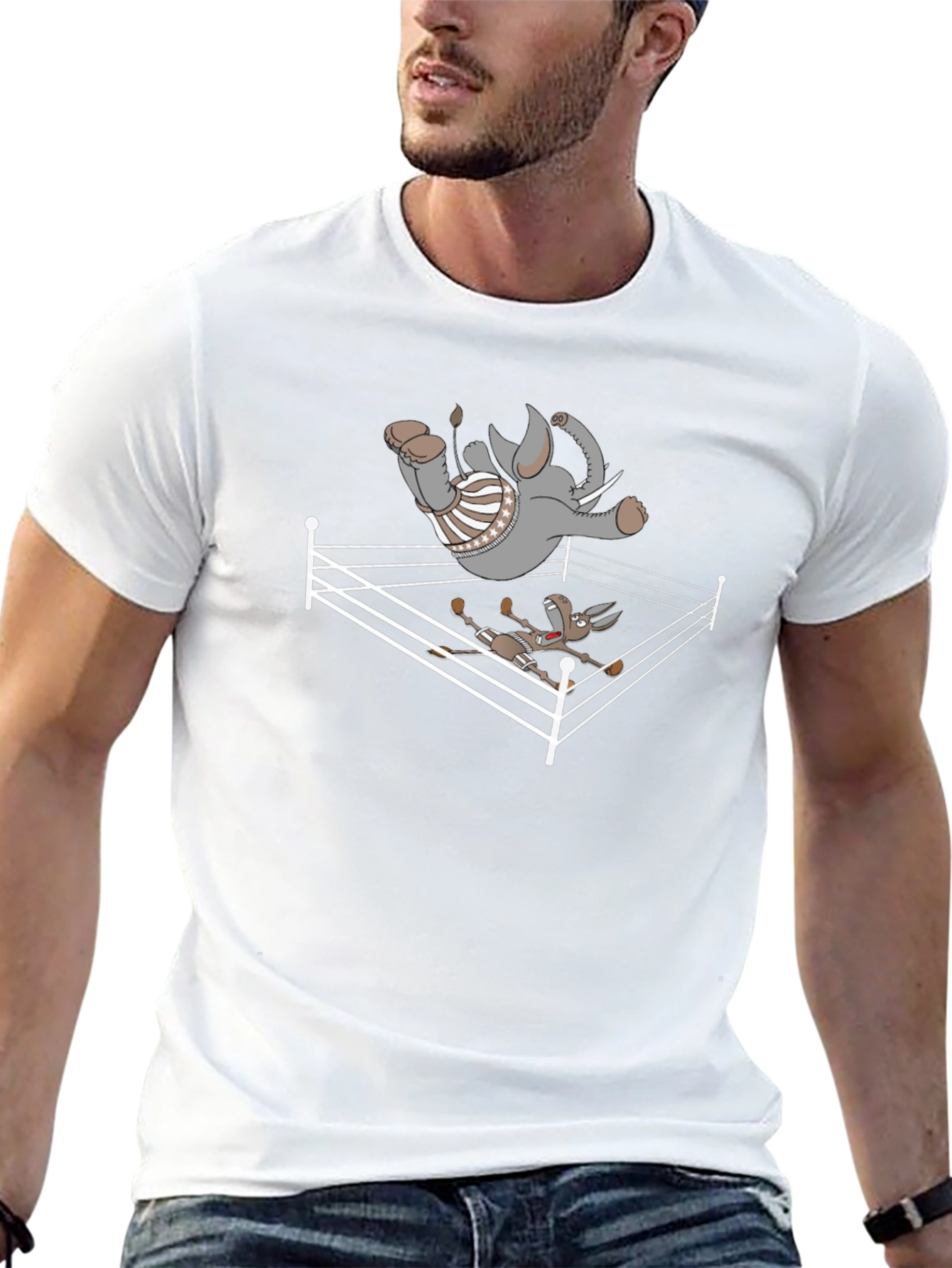 Elephant vs Donkey Political Humor T-Shirt