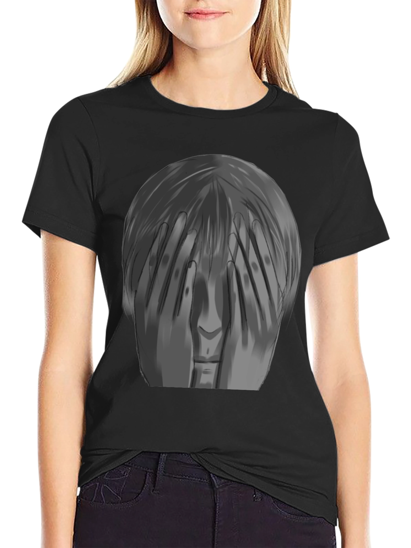 Artistic Graphic Tee - Hidden Face Design