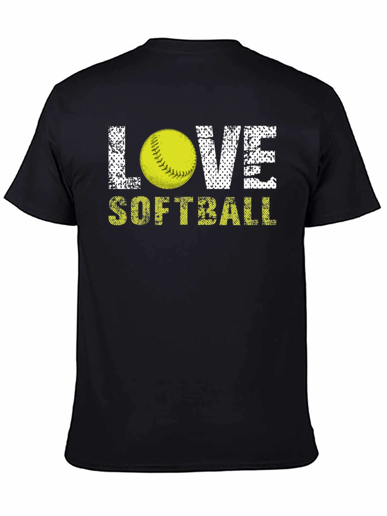 Love Softball Graphic T-Shirt - Black