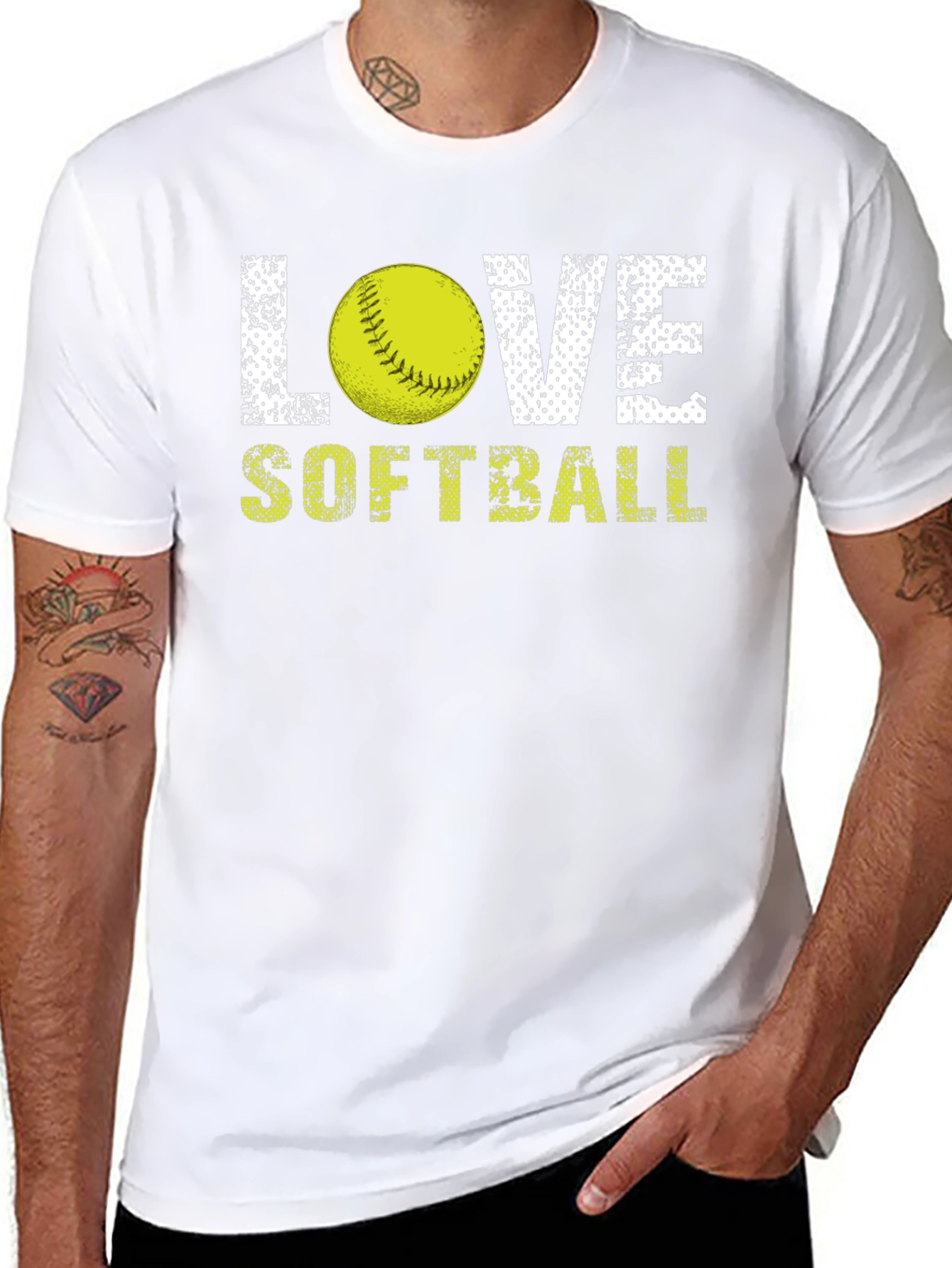 Love Softball Graphic T-Shirt - Black