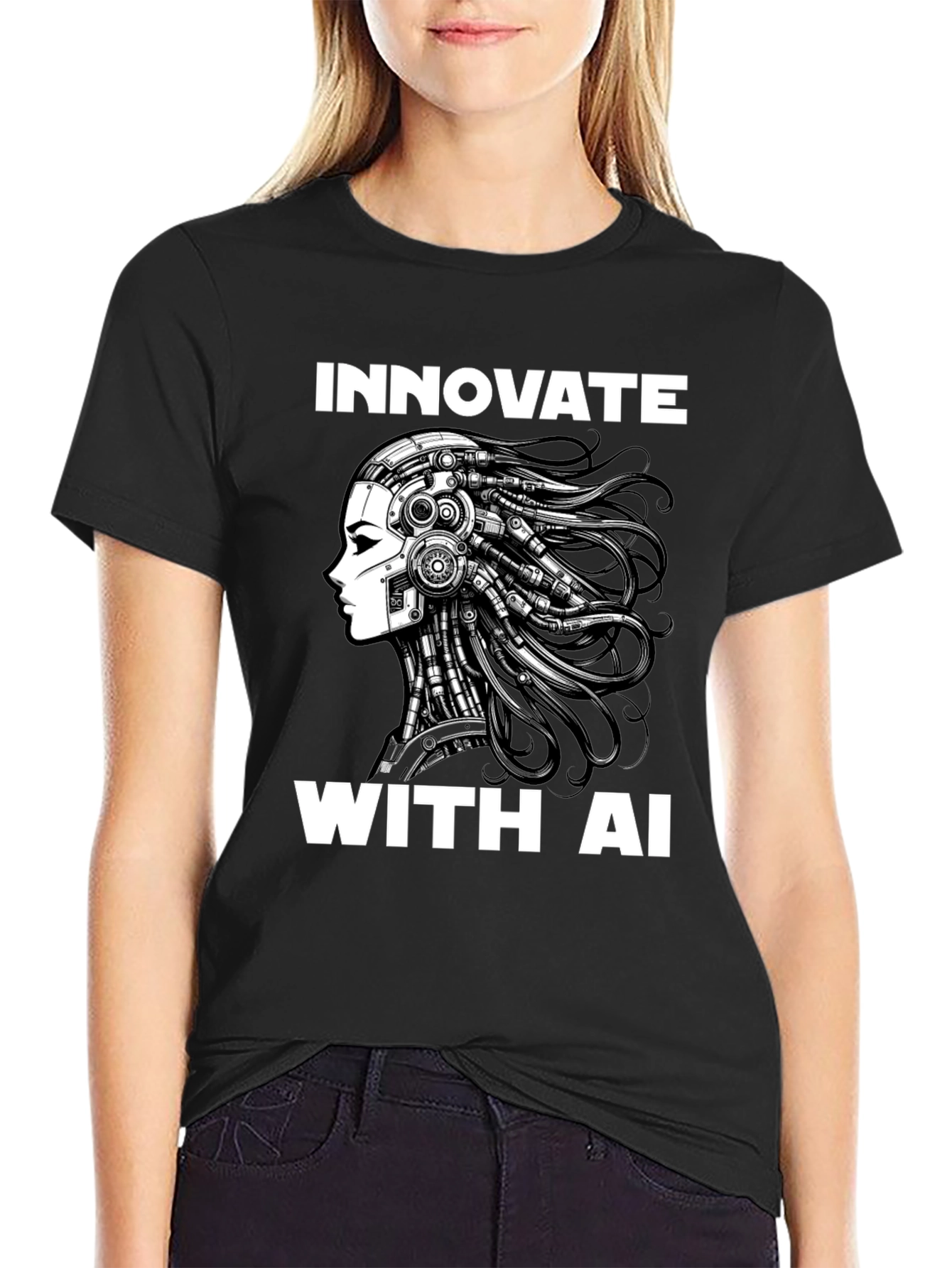 Innovate with AI - Futuristic Graphic T-Shirt