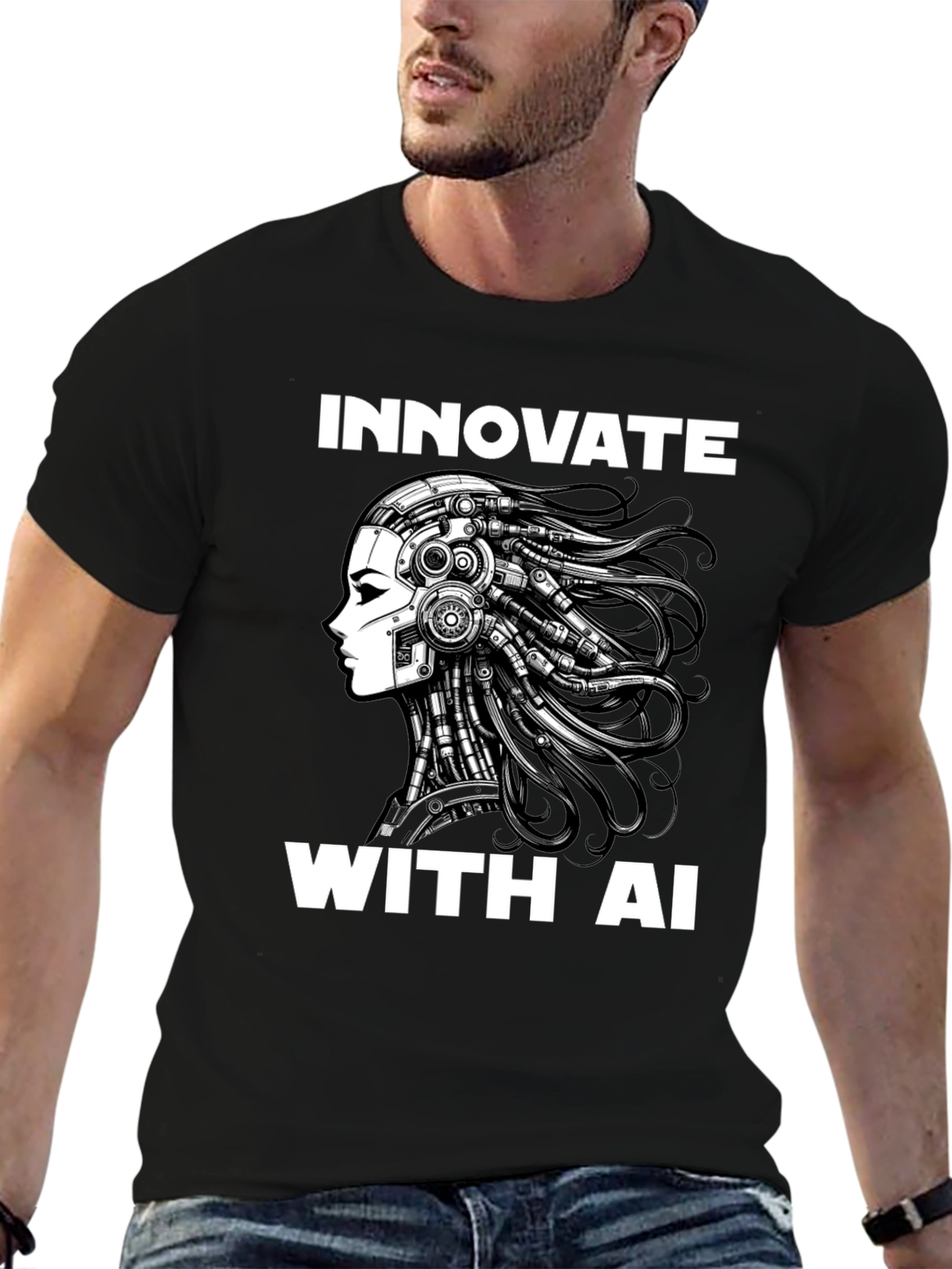 Innovate with AI - Futuristic Graphic T-Shirt