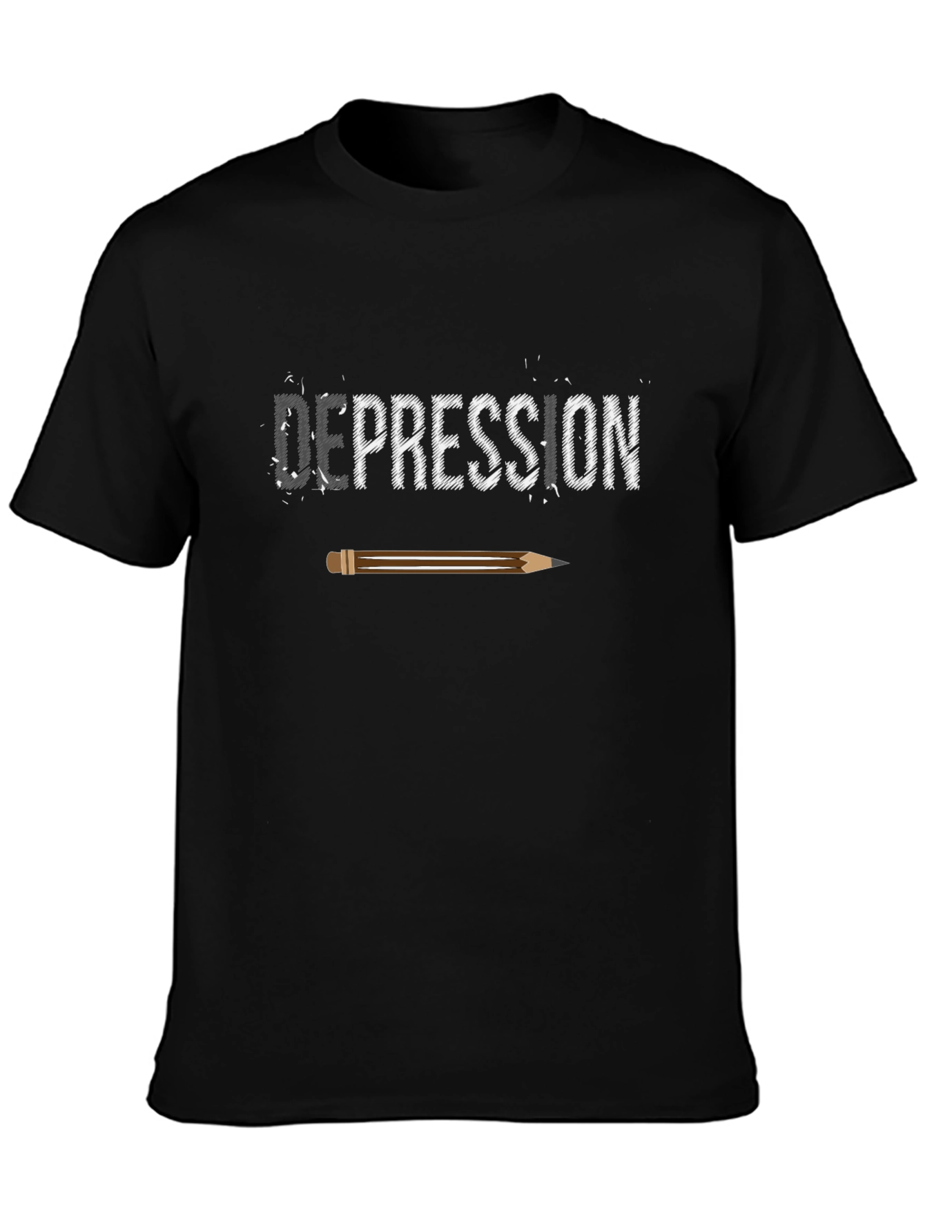 Depression T-Shirt with Pencil Design