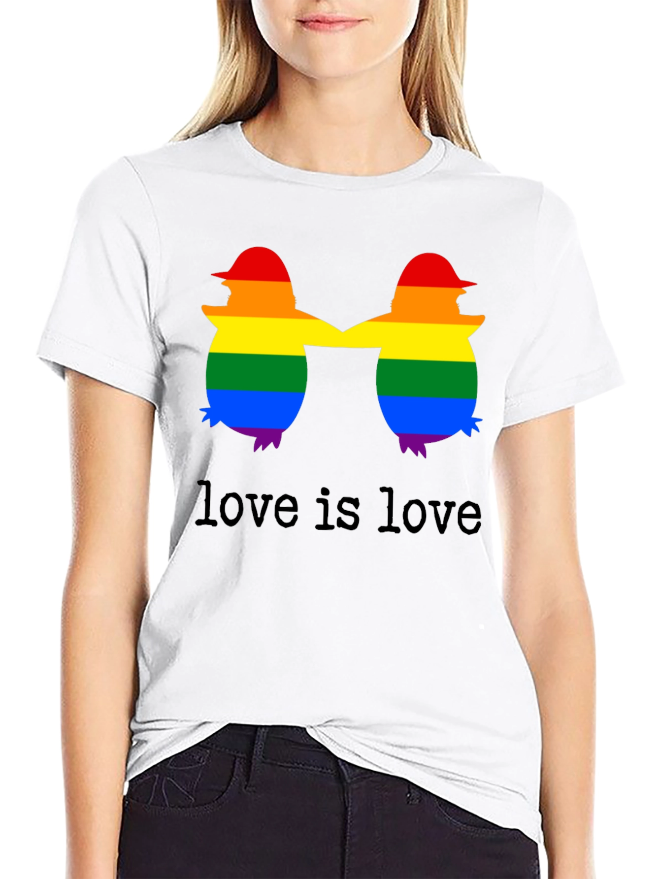 Love is Love LGBTQ+ Penguin T-Shirt