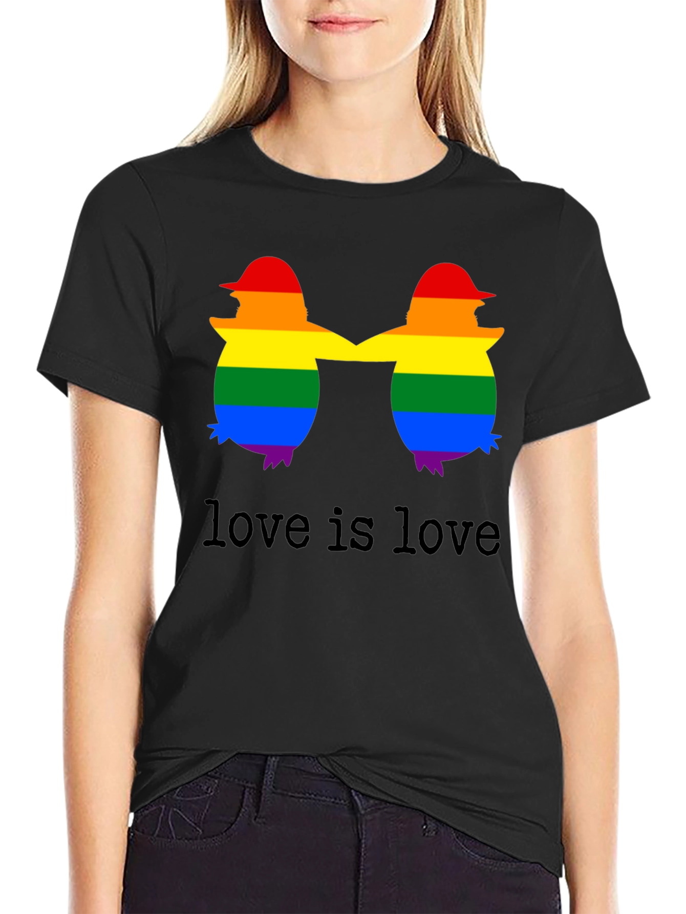 Love is Love LGBTQ+ Penguin T-Shirt