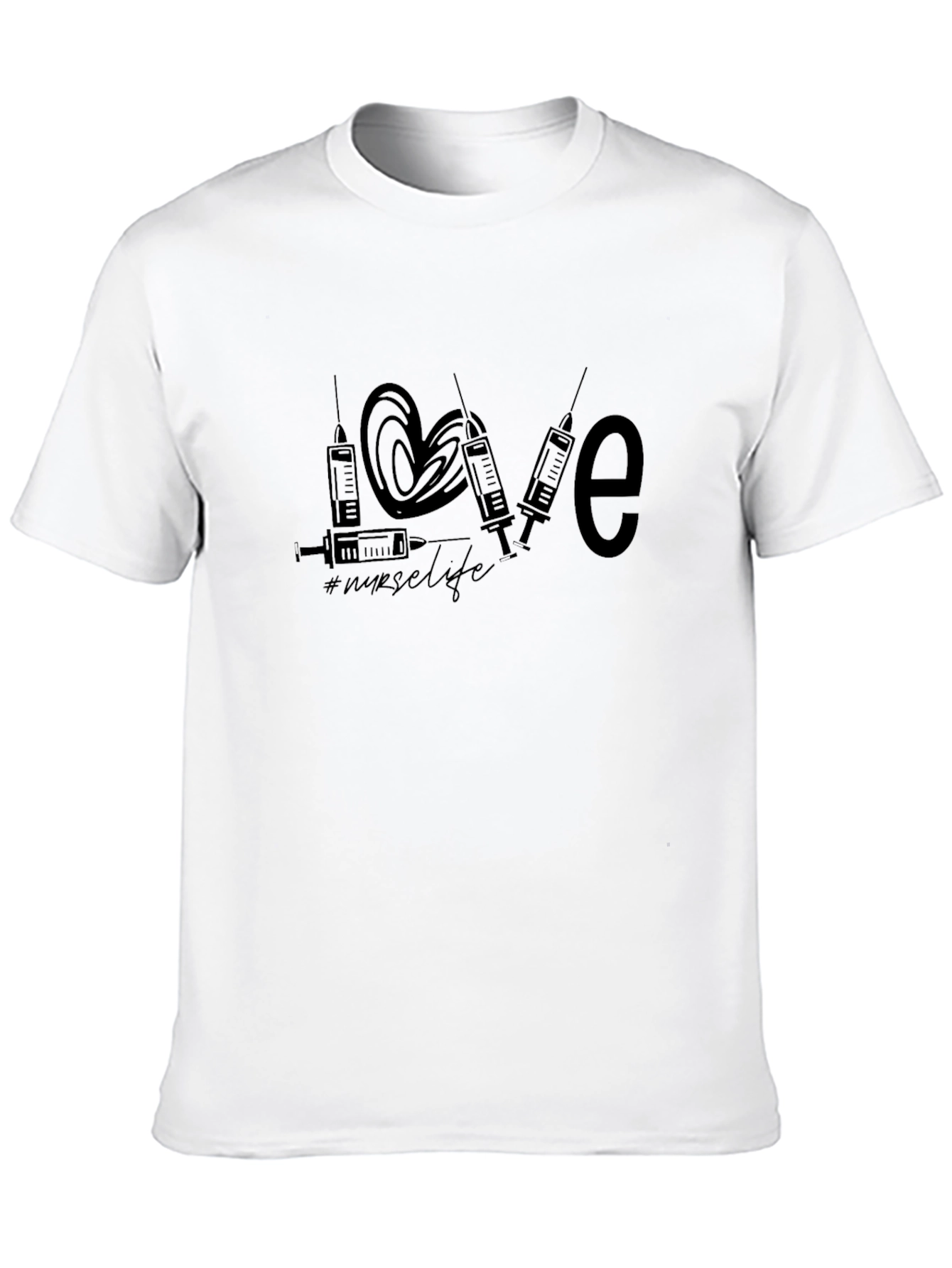 Nurse Life Love Syringe Black T-Shirt