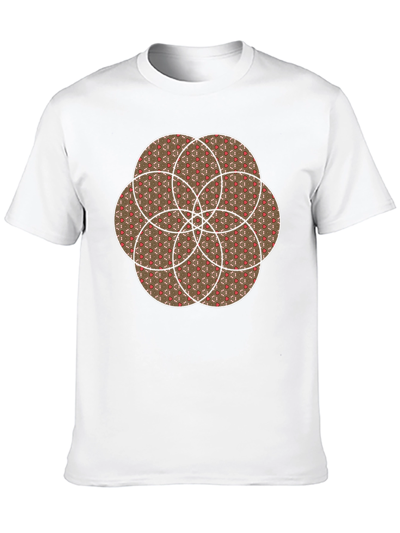 Geometric Circle Design Black T-Shirt