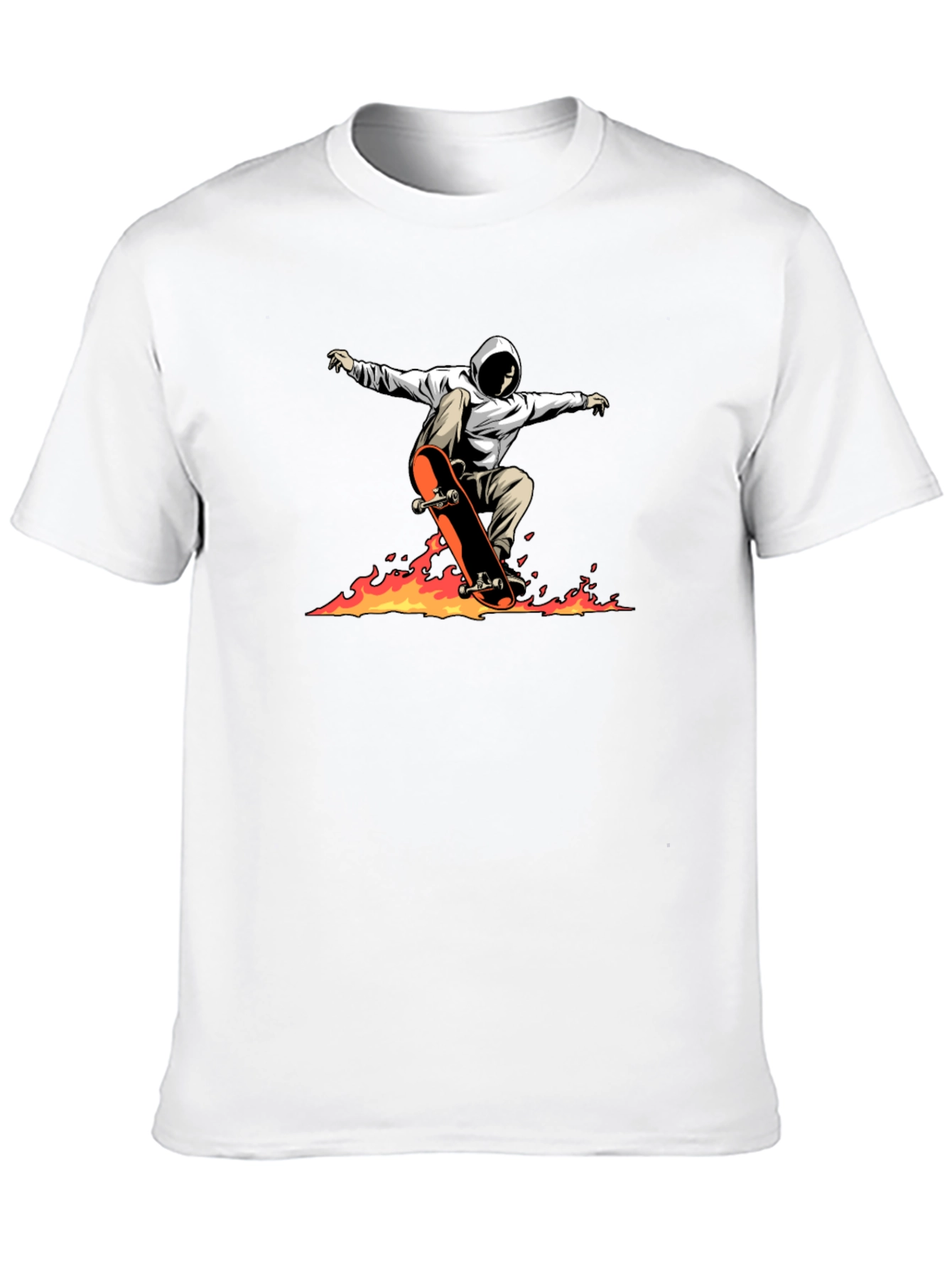 Skateboarding Graphic Tee - Flames