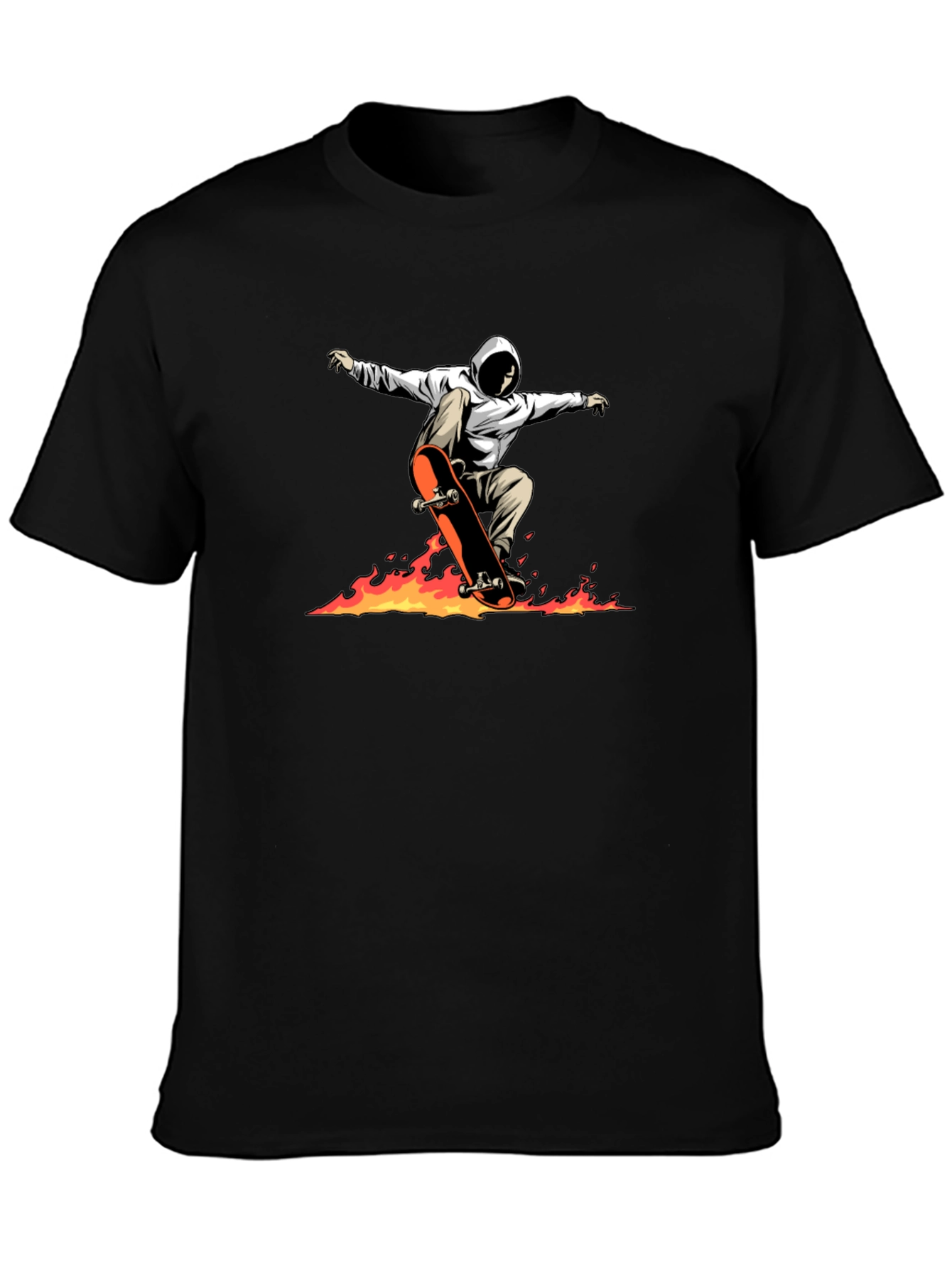 Skateboarding Graphic Tee - Flames